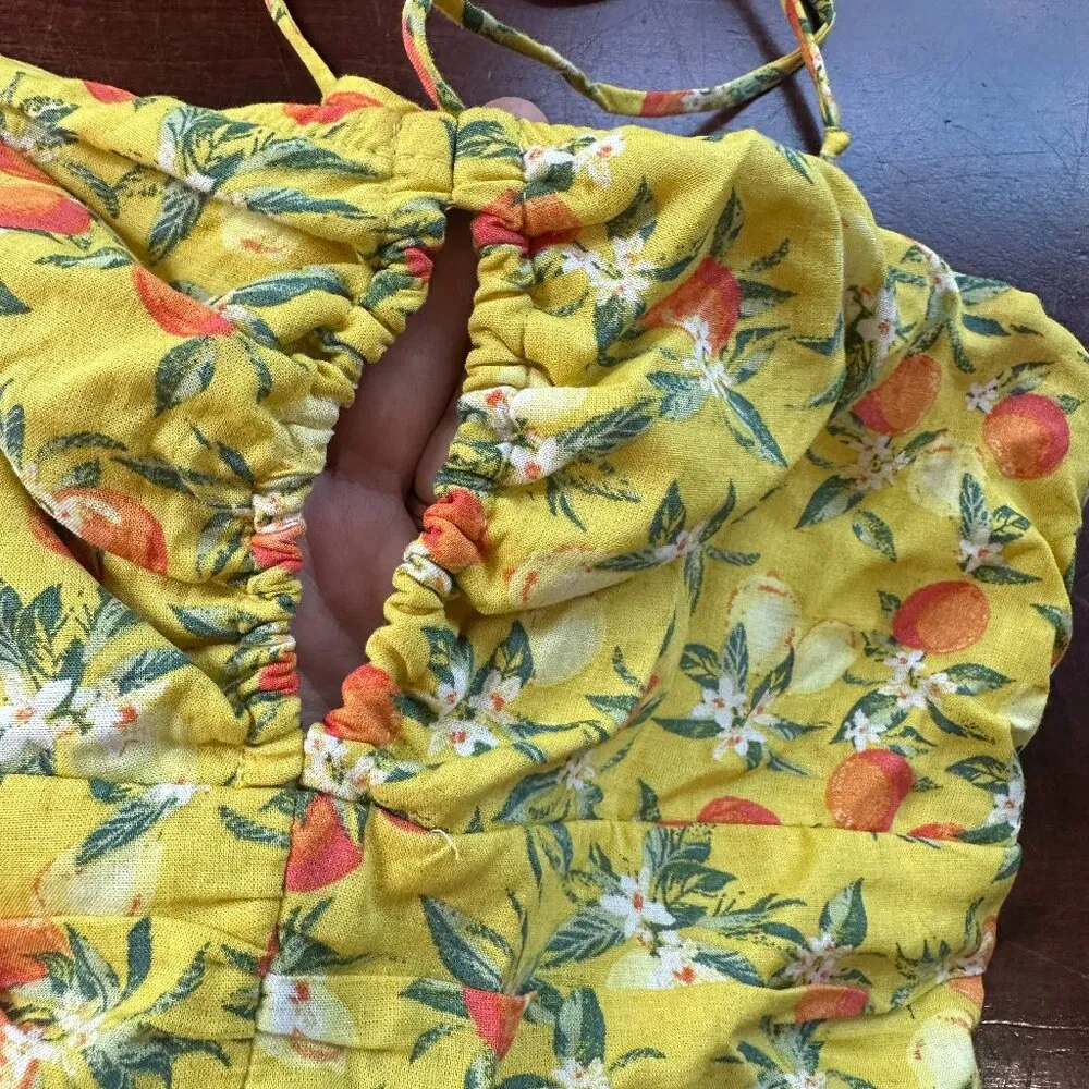 WILD FABLE Fruit Themed Crop Top Bralette Size Small Yellow - Image 4