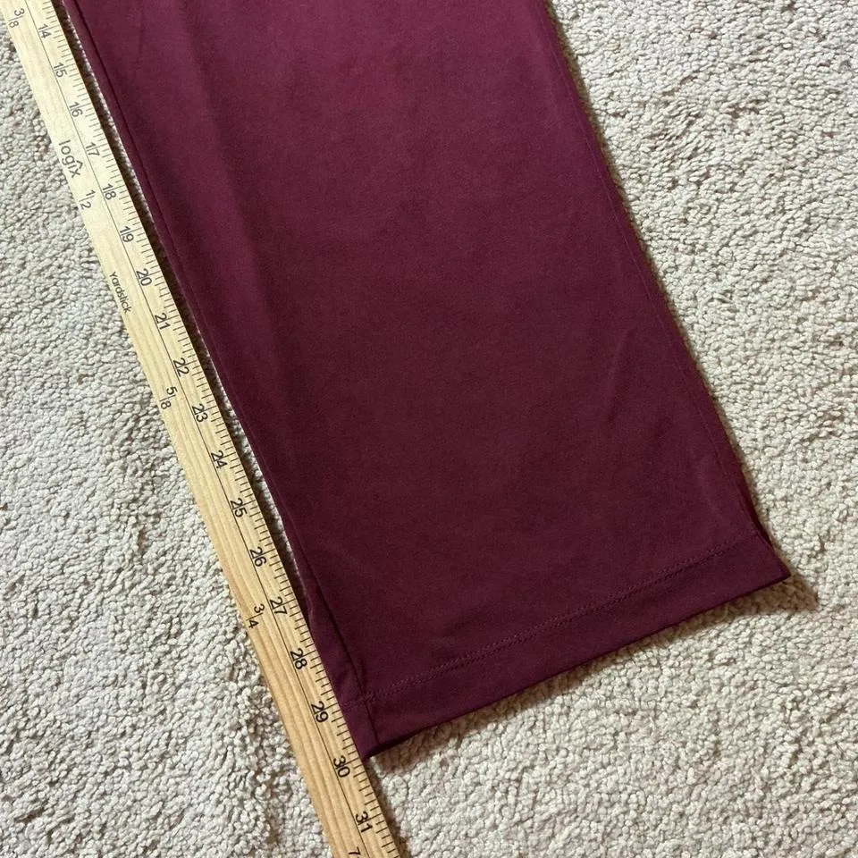 Susan Graver Essentials Womens Burgundy Lounge Pants Elastic Waist Size L - Image 6