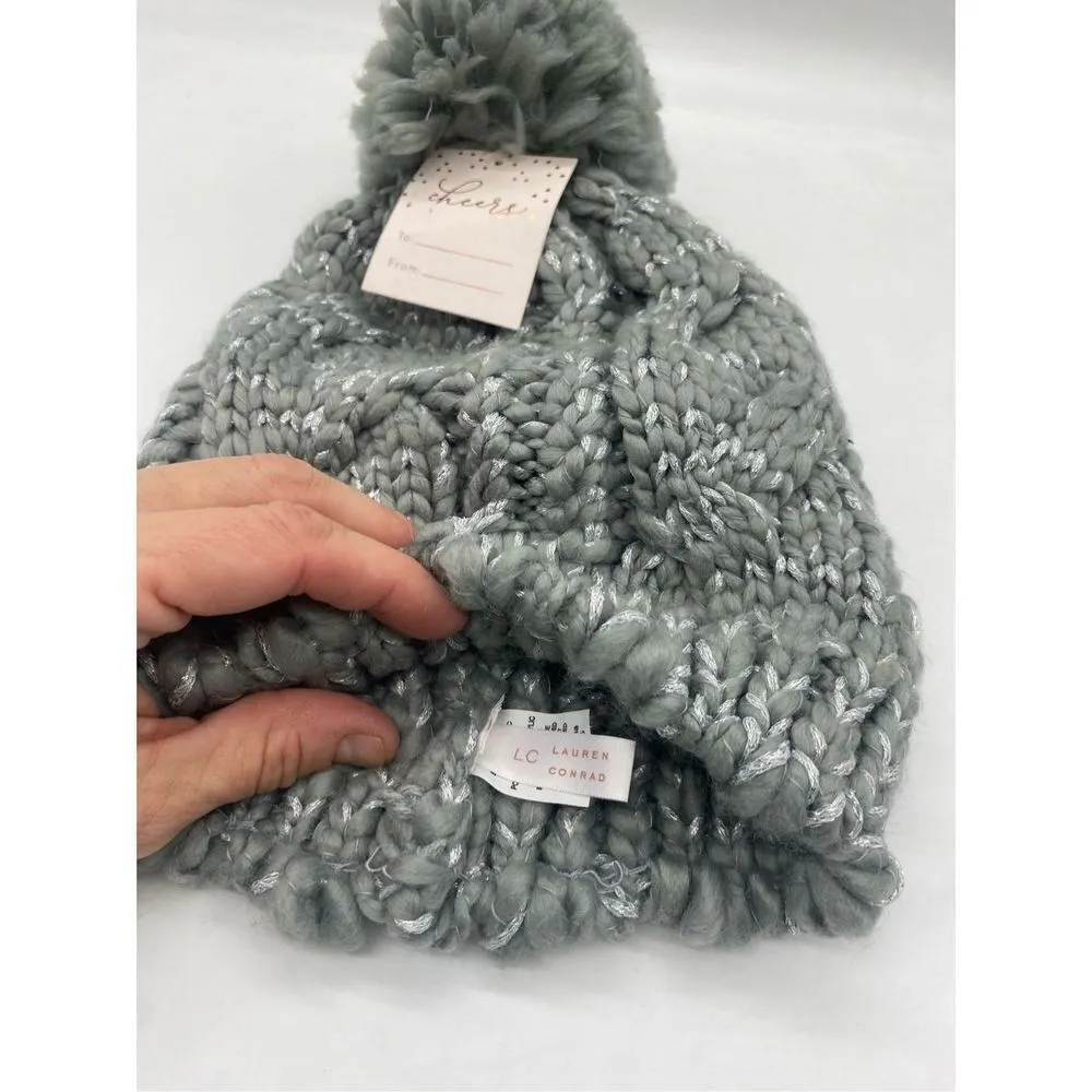 Lauren Conrad mated gray beanie hat NWT Gray - Image 4
