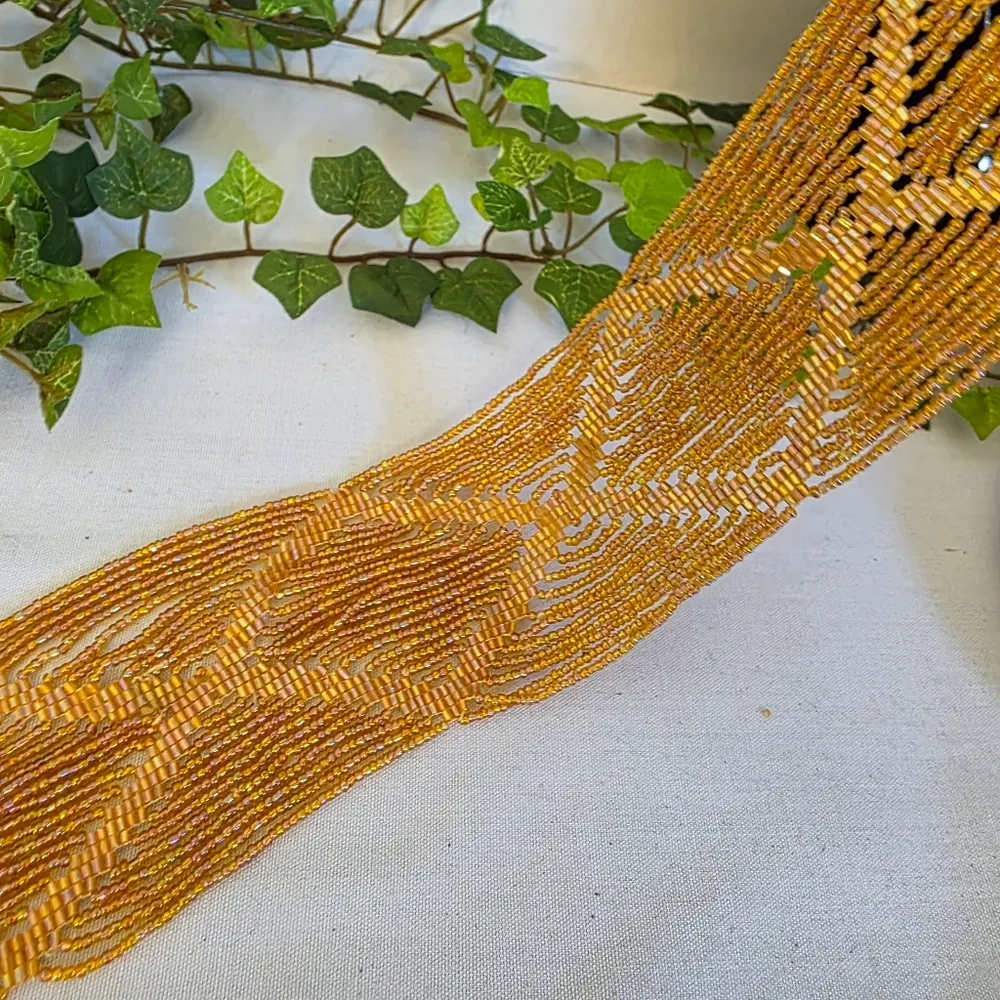 Artisan Gold AB Glass Seed Bead Adjustable Belt Orange - Image 5