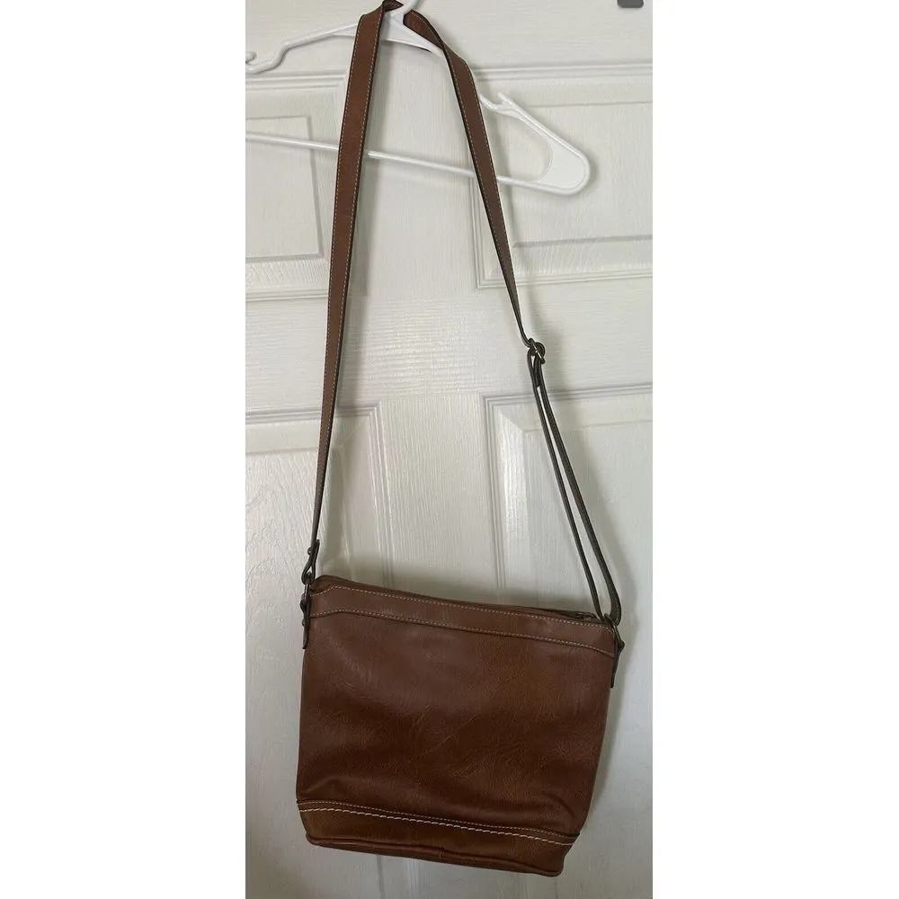 BOC Crossbody Purse Shoulder Bag Brown Vegan Leather Born of Concept B.O.C. - Image 4