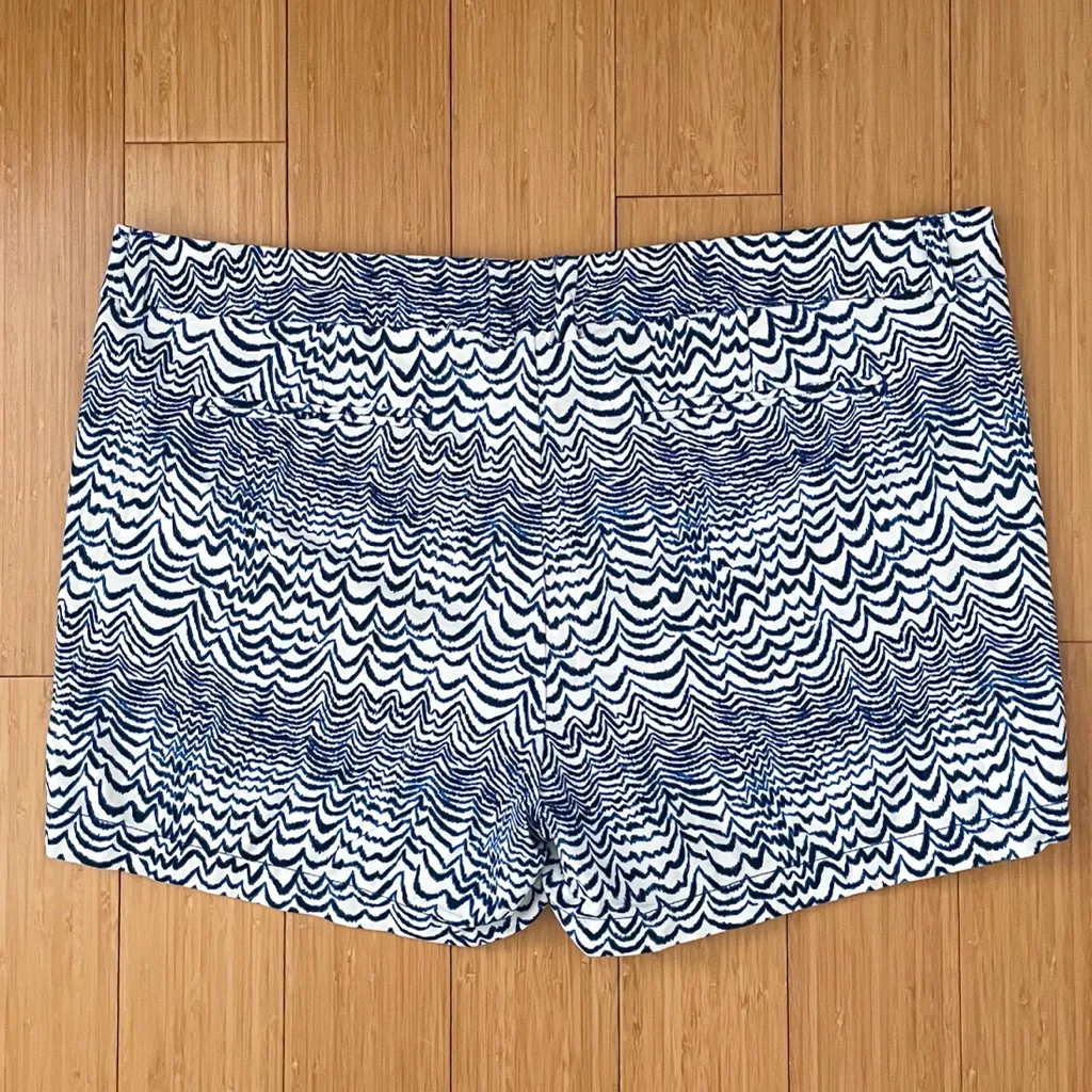Stylus Abstract Cotton Blue White Shorts 16 EUC - Image 3