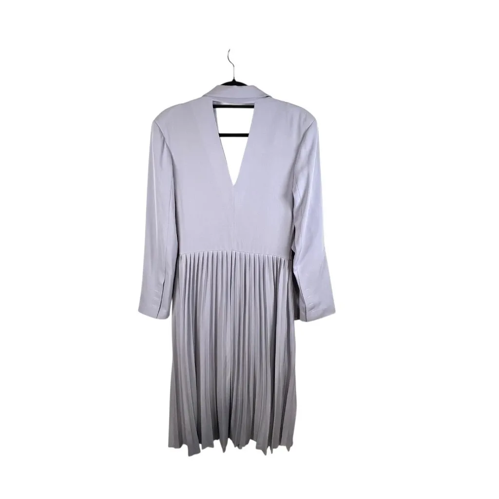 Front Row Shop Purple Pleated Maxi Dress Women’s Size 36 Cut‎ Out Back Business - Image 3