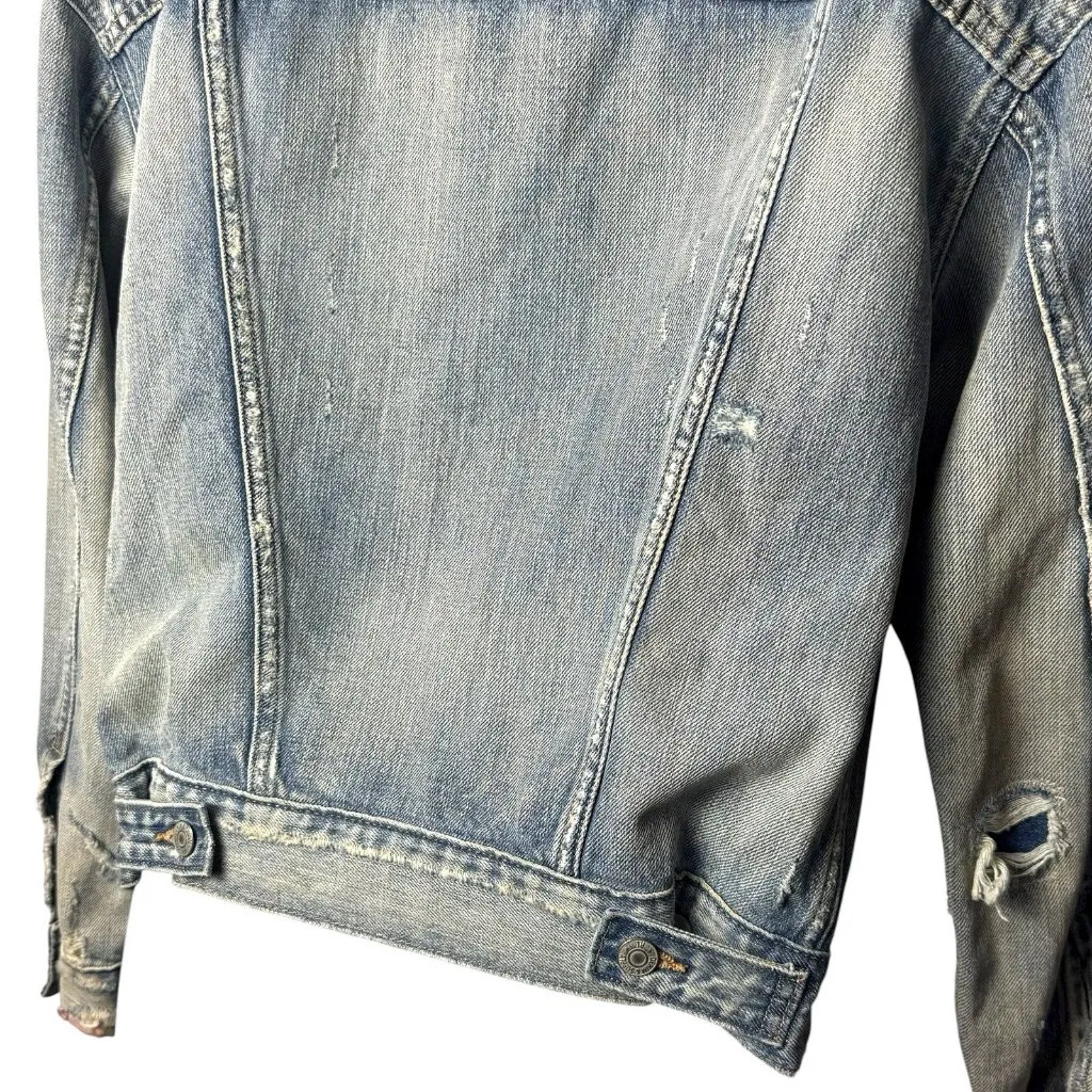 NEW Ralph Lauren Denim & Supply Jean Jacket Distressed Patchwork Rodeo Comfort S - Image 10