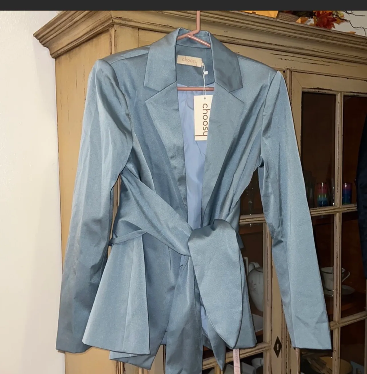 Choosy Light Blue Long Sleeve Blazer. Size 6 - Image 2