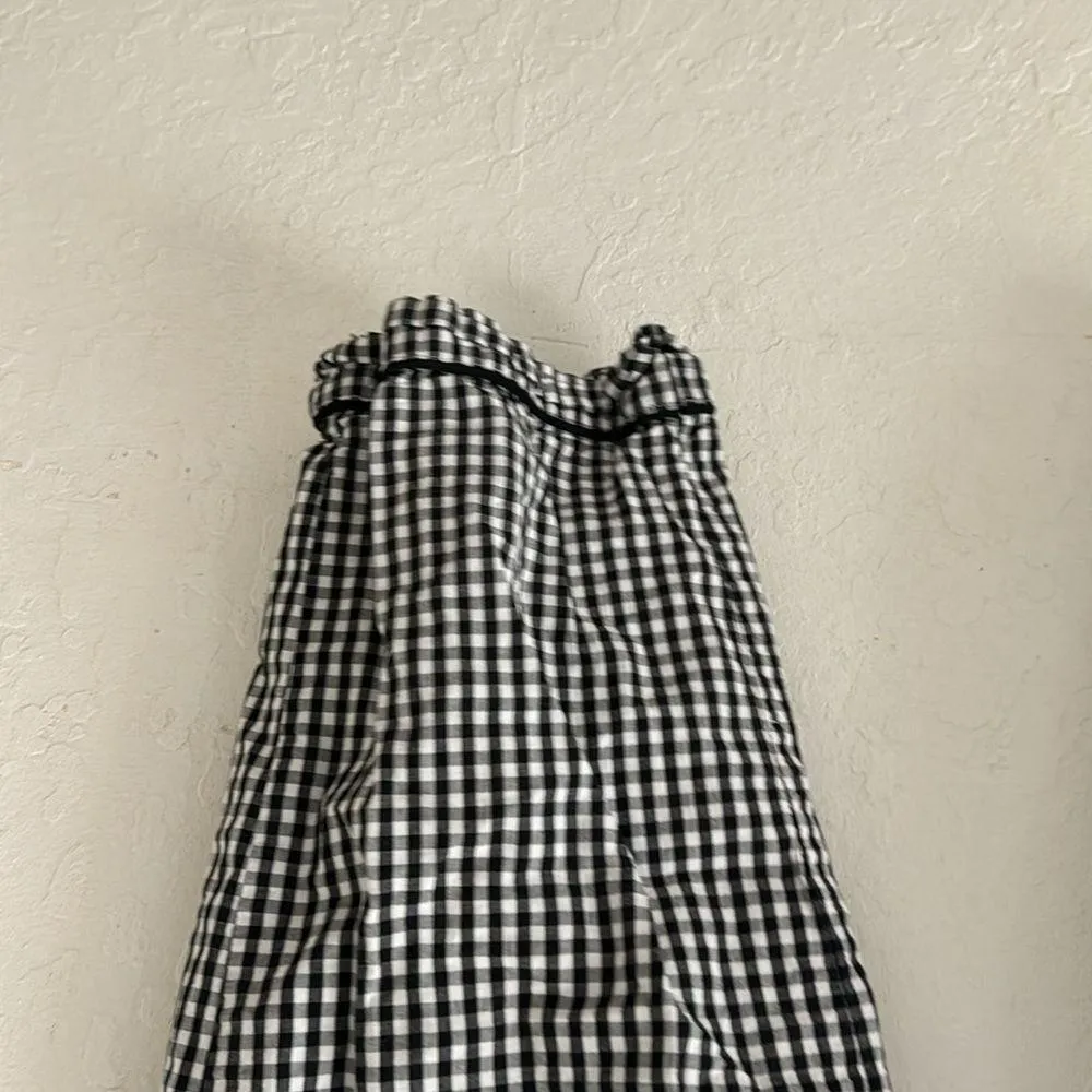 Love by  Gingham Black White Check Straight Leg Baggy Pull On Lounge Pants S - Image 4