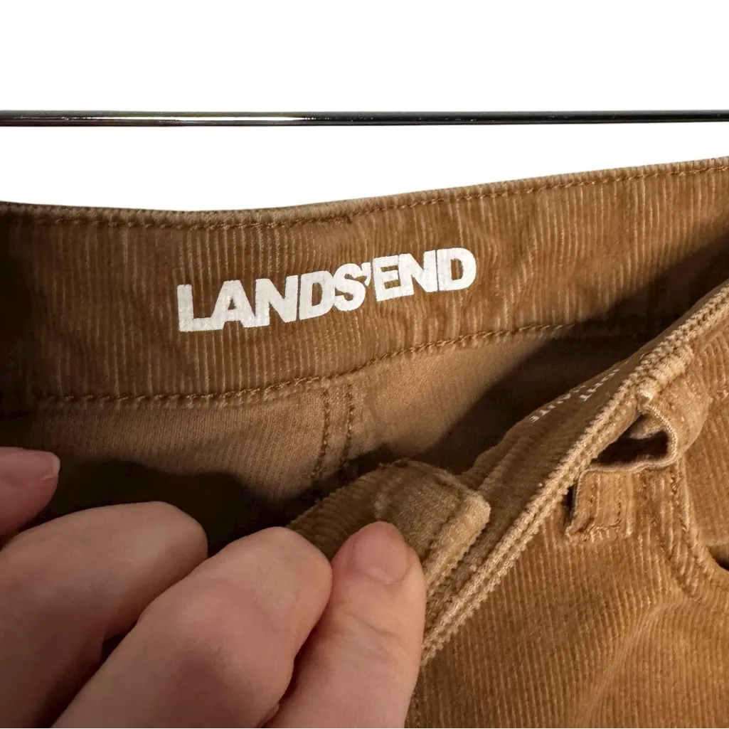 LAND’S END MID RISE TAN CORDUROY STRAIGHT LEG  PANTS SIZE 8 - Image 3