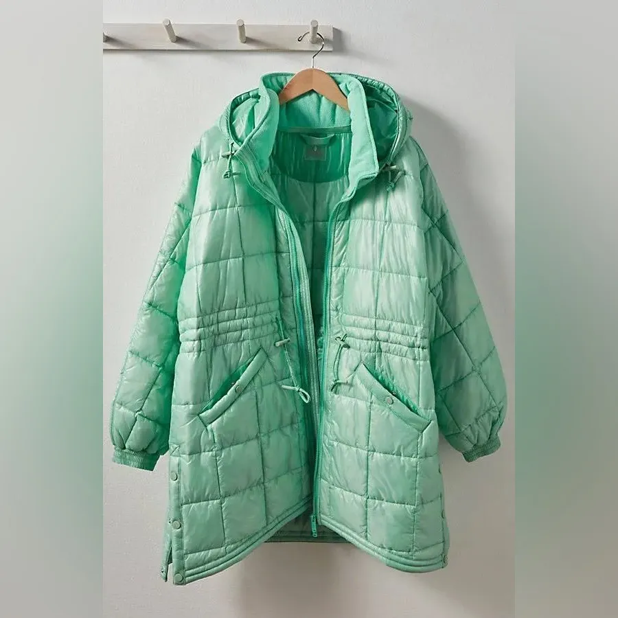 NWT Free People Movement Patricia Packable Puffer In Misty Green Blue - Image 5