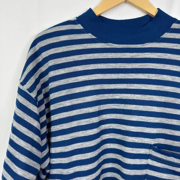 Vintage JCP fragile Crewneck‎ Striped Pocket Crop Long Sleeve Tee SIze L - Image 7
