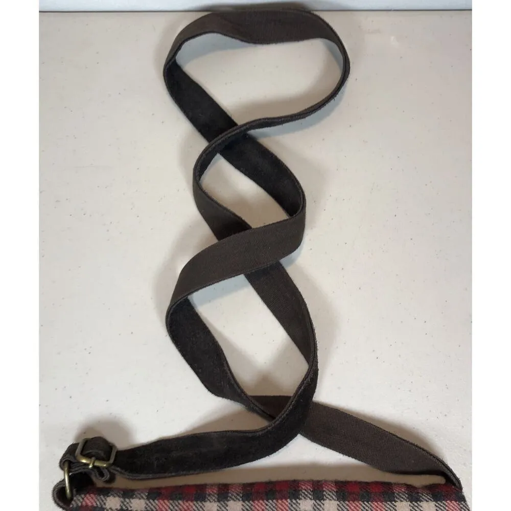 Panache Leopard Print Cowhide Red Plaid Crossbody Bag Purse READ - Image 3