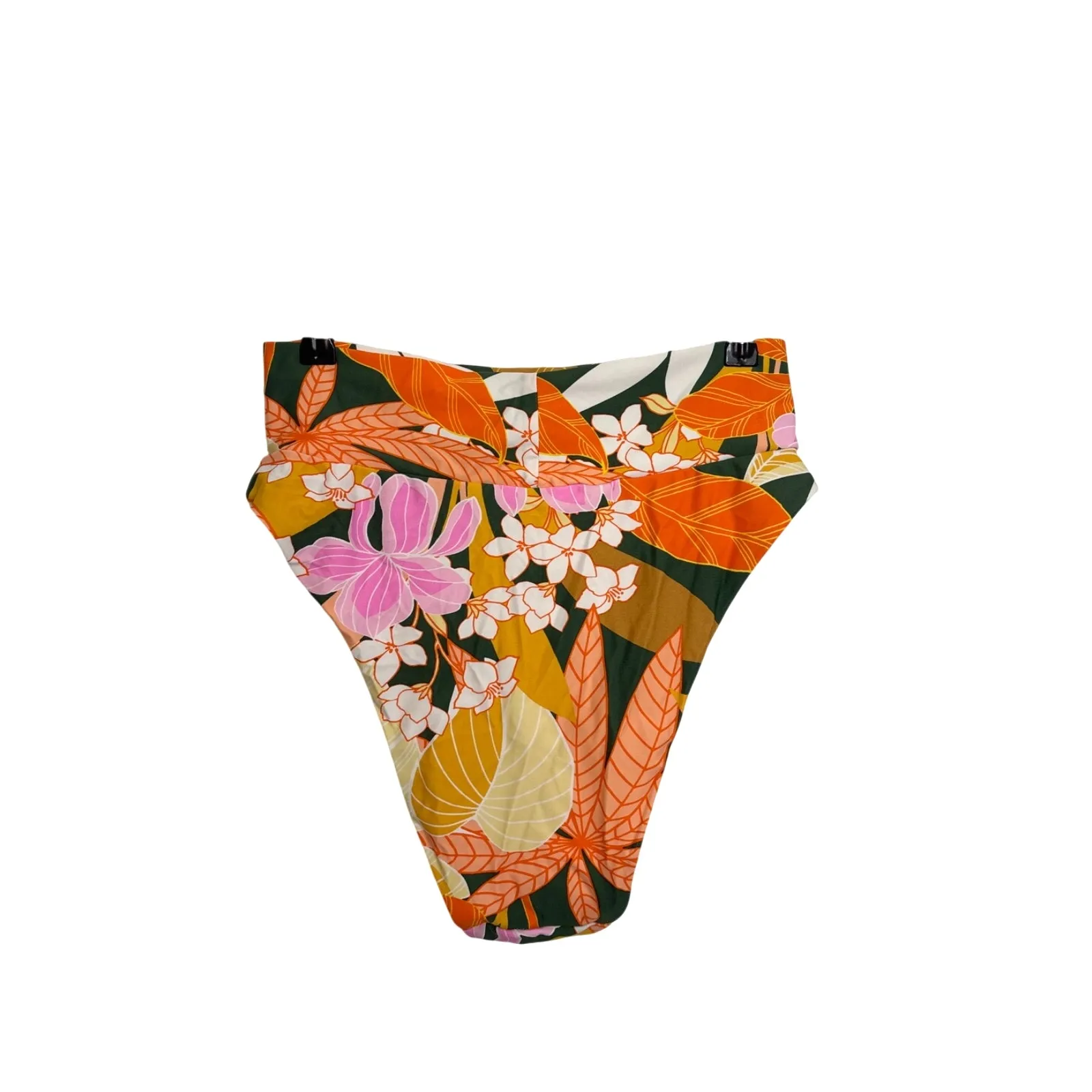 Aerie  Bikini Bottom Women Large Crossover High Cut Cheeky Tropical Floral Yellow - Image 2