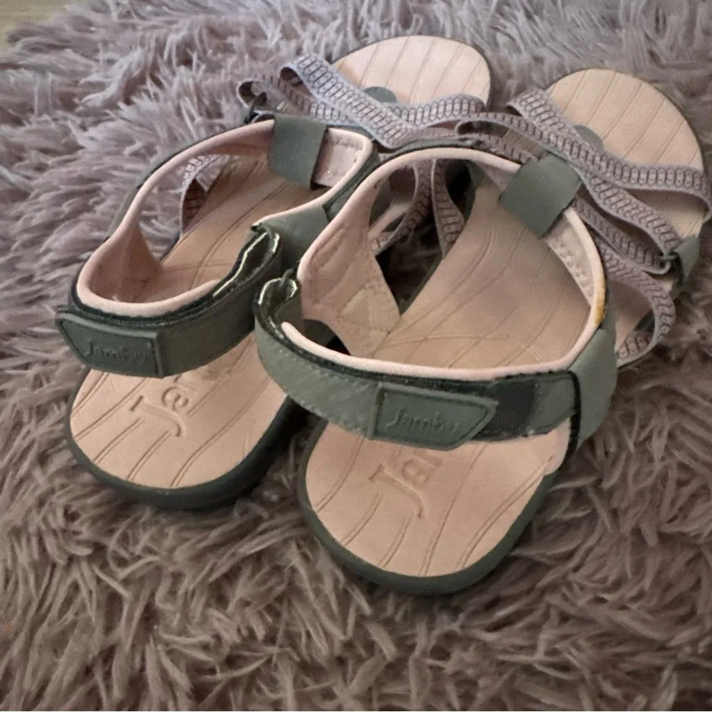 Jambu Pink and Gray Sandals with Cushioned Footbed - Image 2