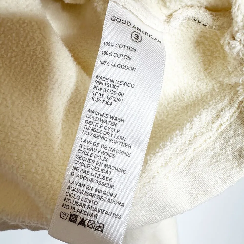 Good American Crop Sweater Button Down Women's Cream Size Large - Image 3