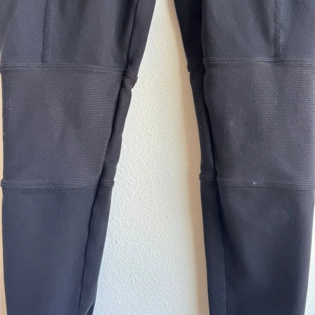 Alo Yoga Banded Yoga Leggings Block Size Medium Logo Calf High Rise Compressive - Image 2