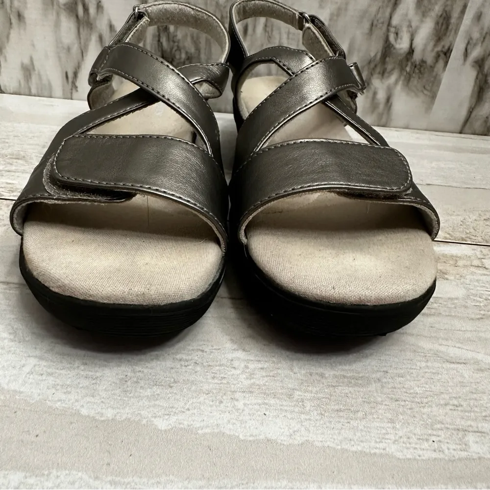 Grasshopper Ortholite Leah II Silver Gray Strap Sandal Women Sz 8.5 Orthopedic - Image 12