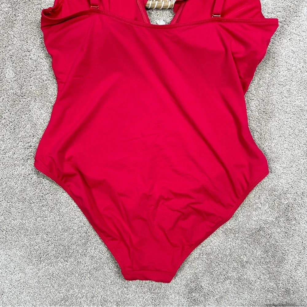 Sea Level Australia Eco Essentials Frill One Piece Swimsuit in Red Size 12 - Image 9
