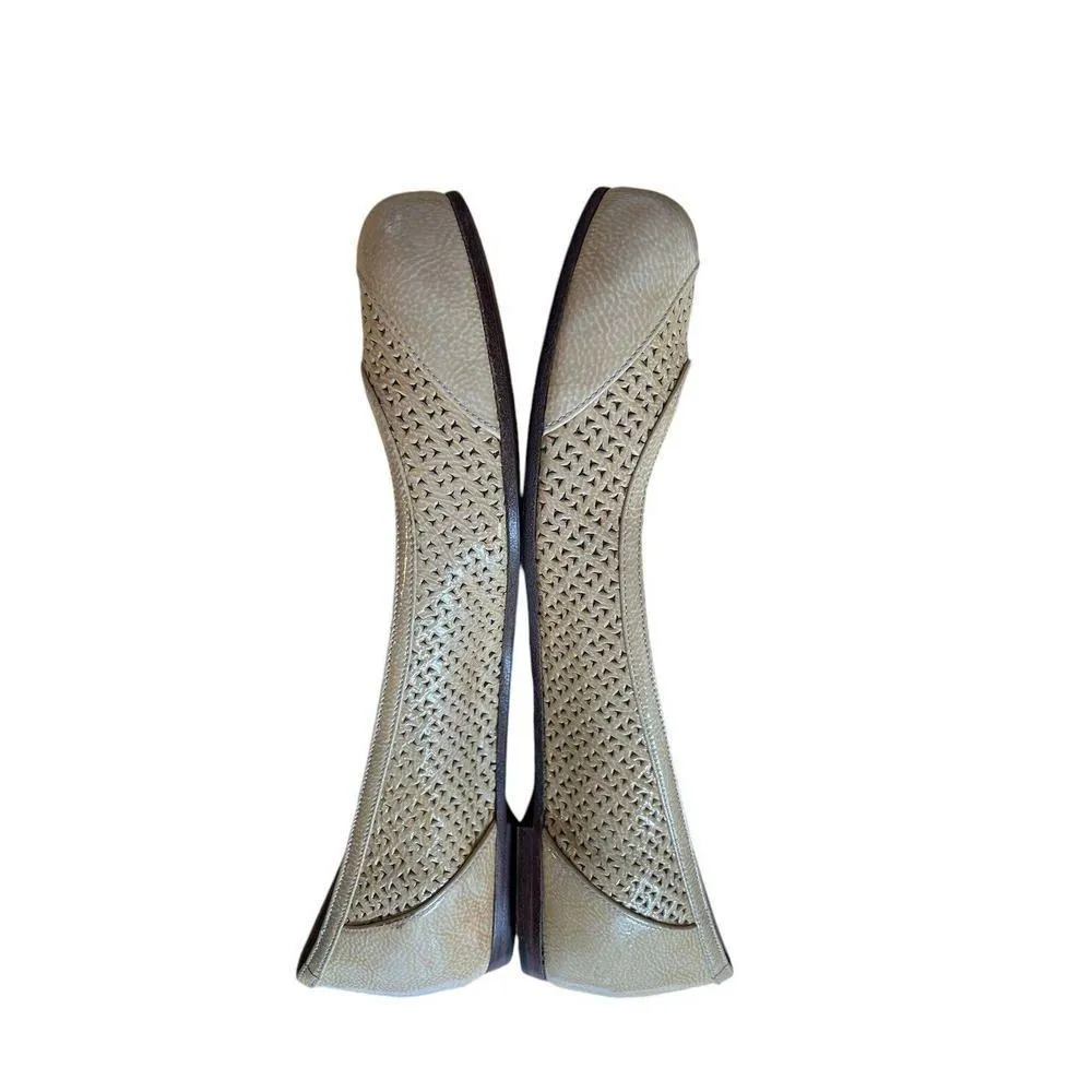 Bottega Veneta Prairie Gold Ballet Flats Size 39.5 Leather Yellow Lasercut Italy - Image 3
