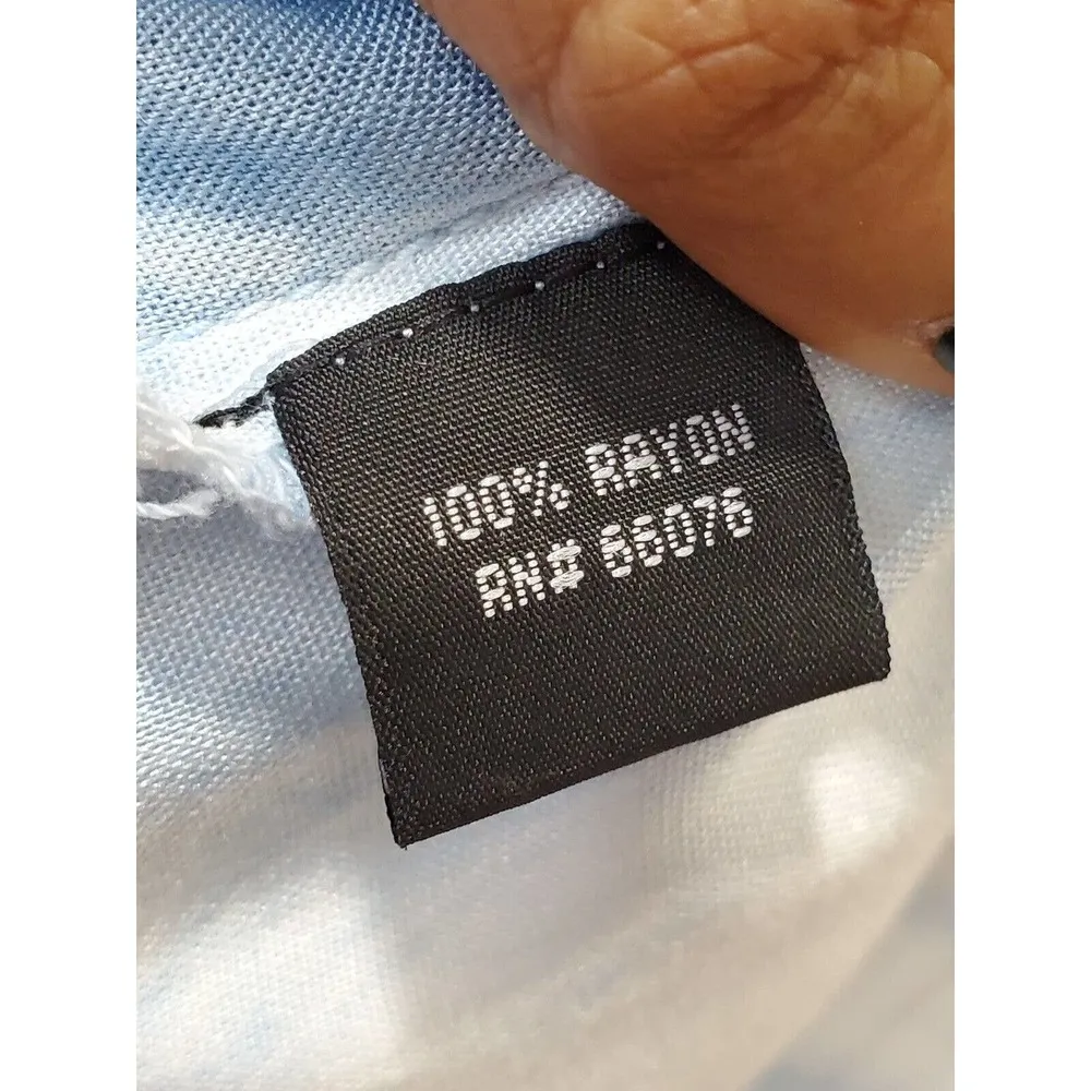 Raviya Womens White Blue Tie Dye 100% Rayon V Neck Sleeveless Maxi Dress Small - Image 9