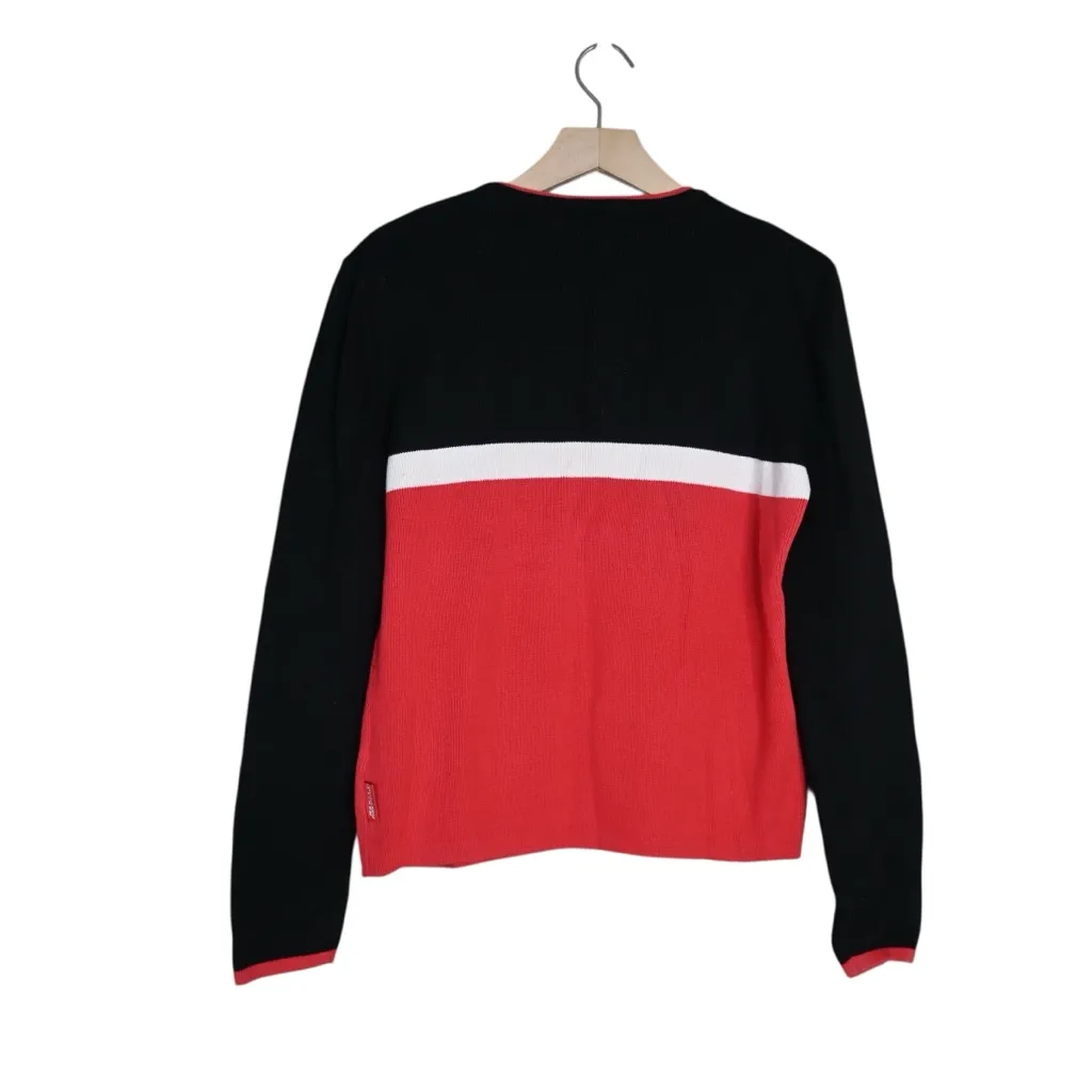 Harley Davidson Women's M Vintage Knit Pullover Sweater in Black Red Size M - Image 2