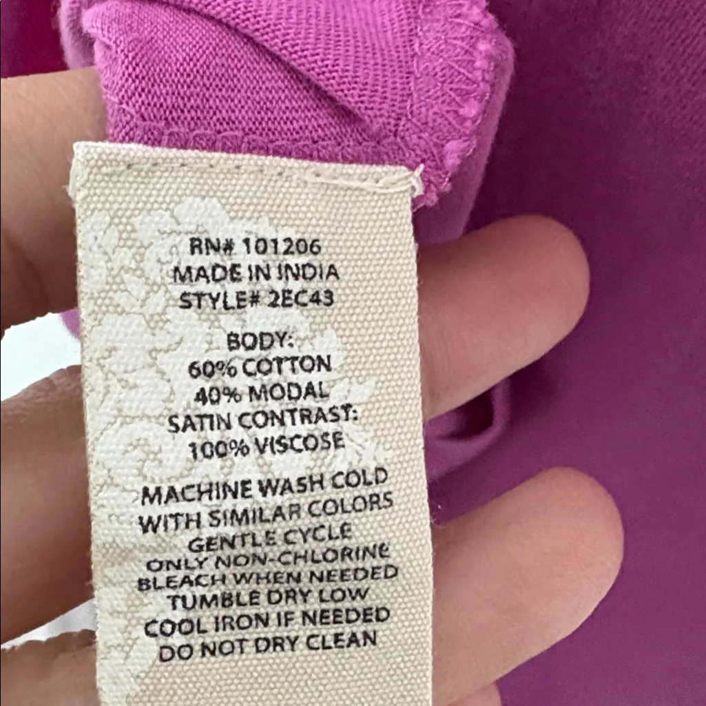 Soft Surroundings Pink Ruched Asymmetrical Tank Top Large - Image 6