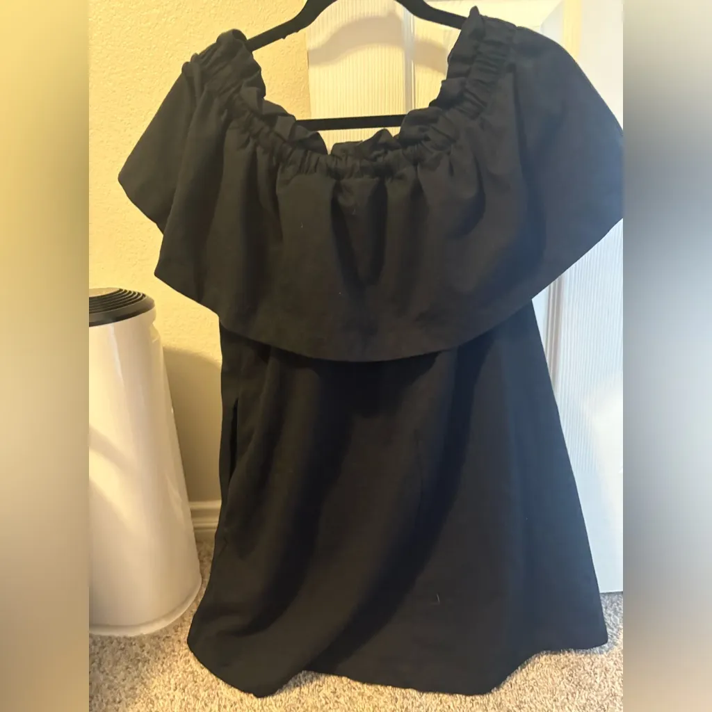 H&M  Black Ruffled Dress - Image 5