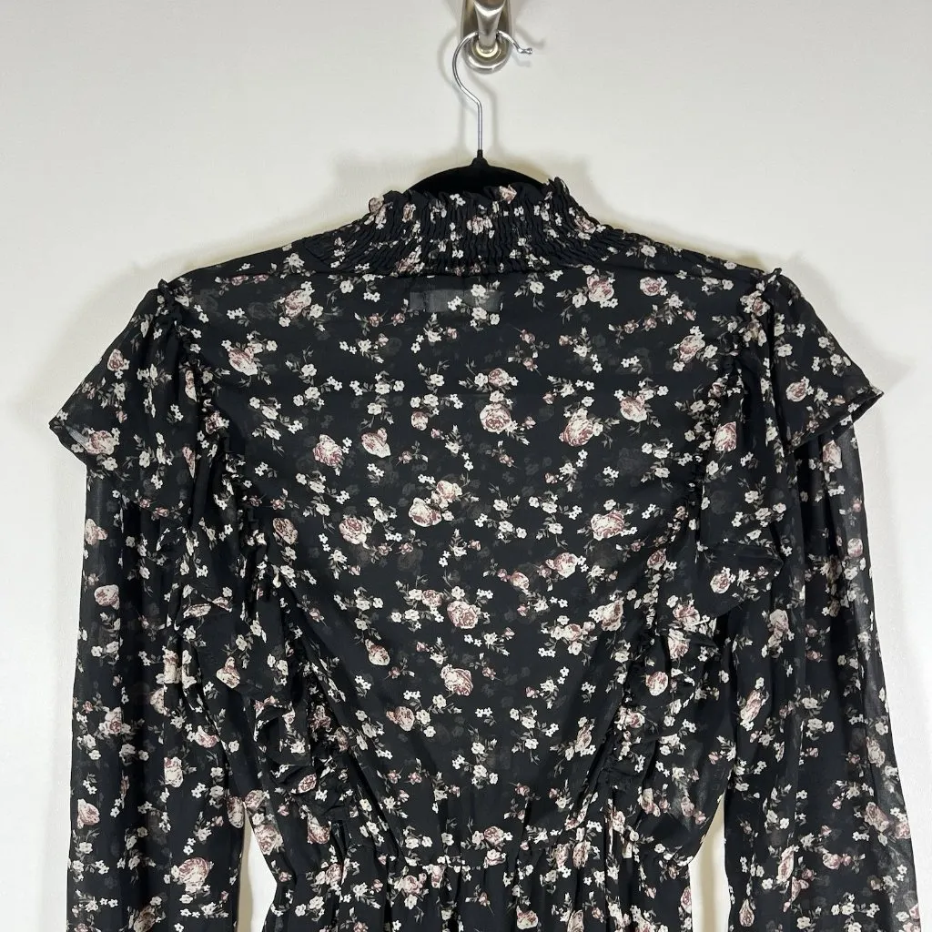 70/21 Dress Womens Size‎ Small Chiffon Floral print Cut Out long sleeve NWT Boho - Image 10