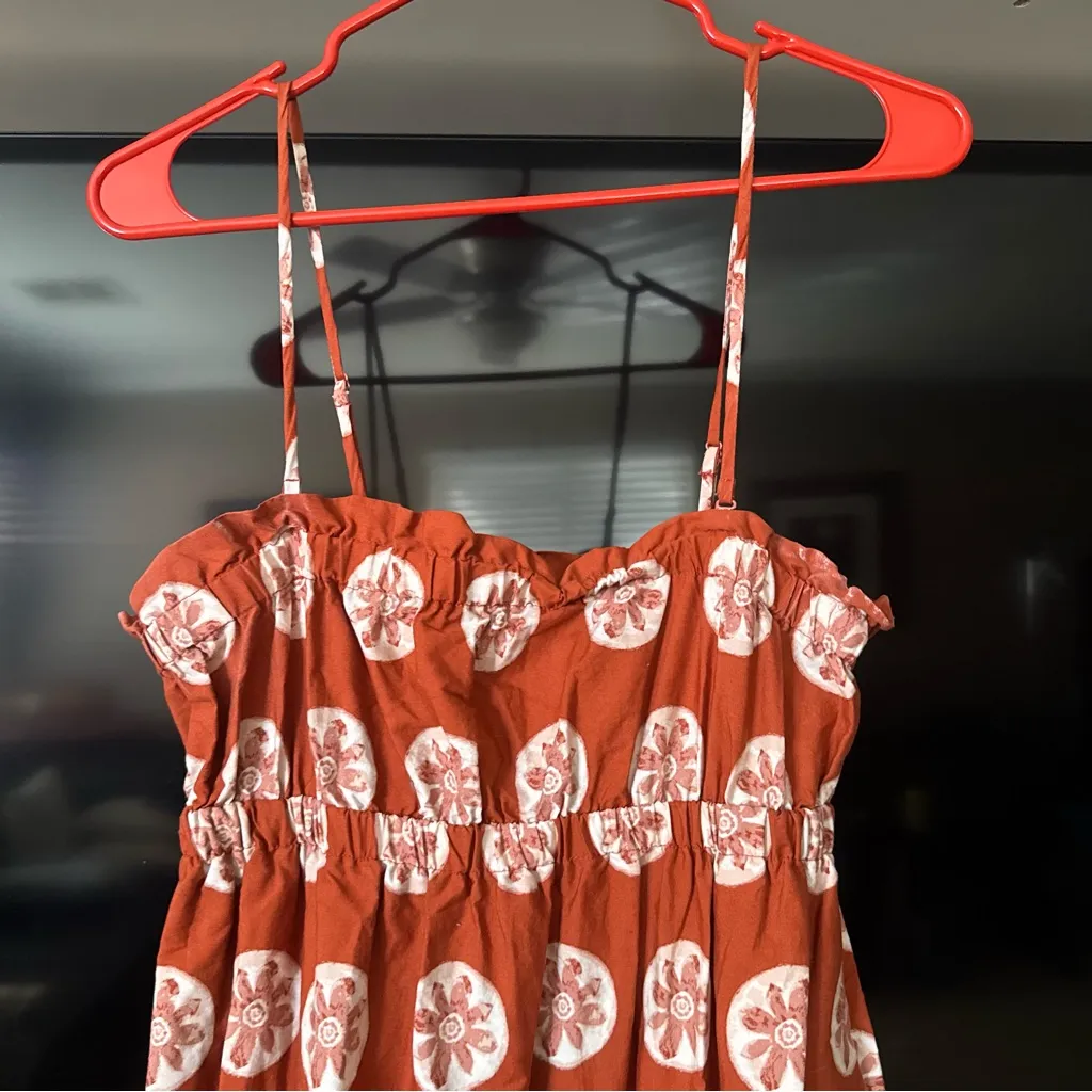 Free People Leanna Floral Burnt Orange Tube Maxi Dress - Image 6