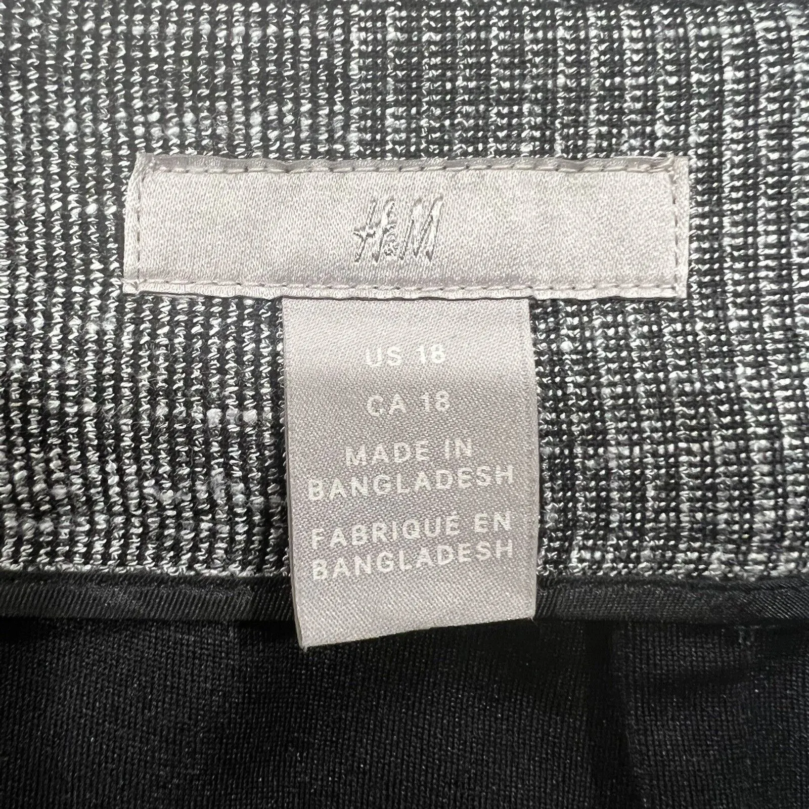 H&M Plus Sz 18 Skirt With Belt Dark Gray Glen Plaid Check Knee Length Schoolgirl - Image 4