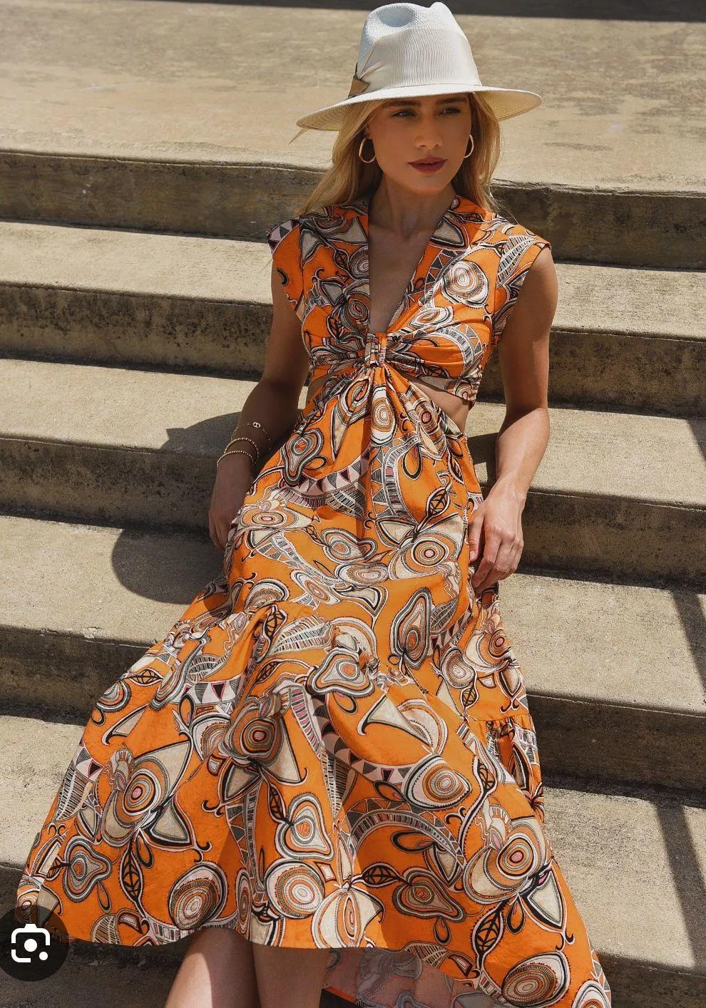 A.L.C Alexandria Iconic Cutout Midi Dress - Image 9