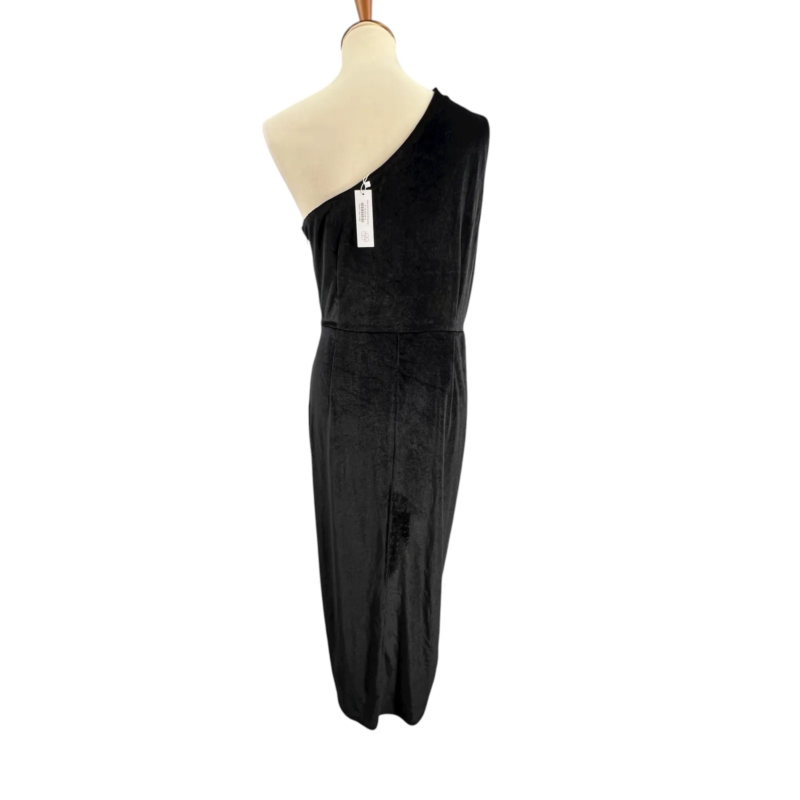 Baltic Born One‑Shoulder Black Velvet Kourtney Dress XL New - Image 5