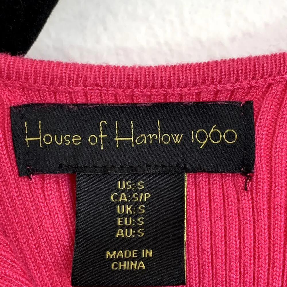 House of Harlow 1960 Ribbed Midi Skirt Set in Hot Pink - Image 4