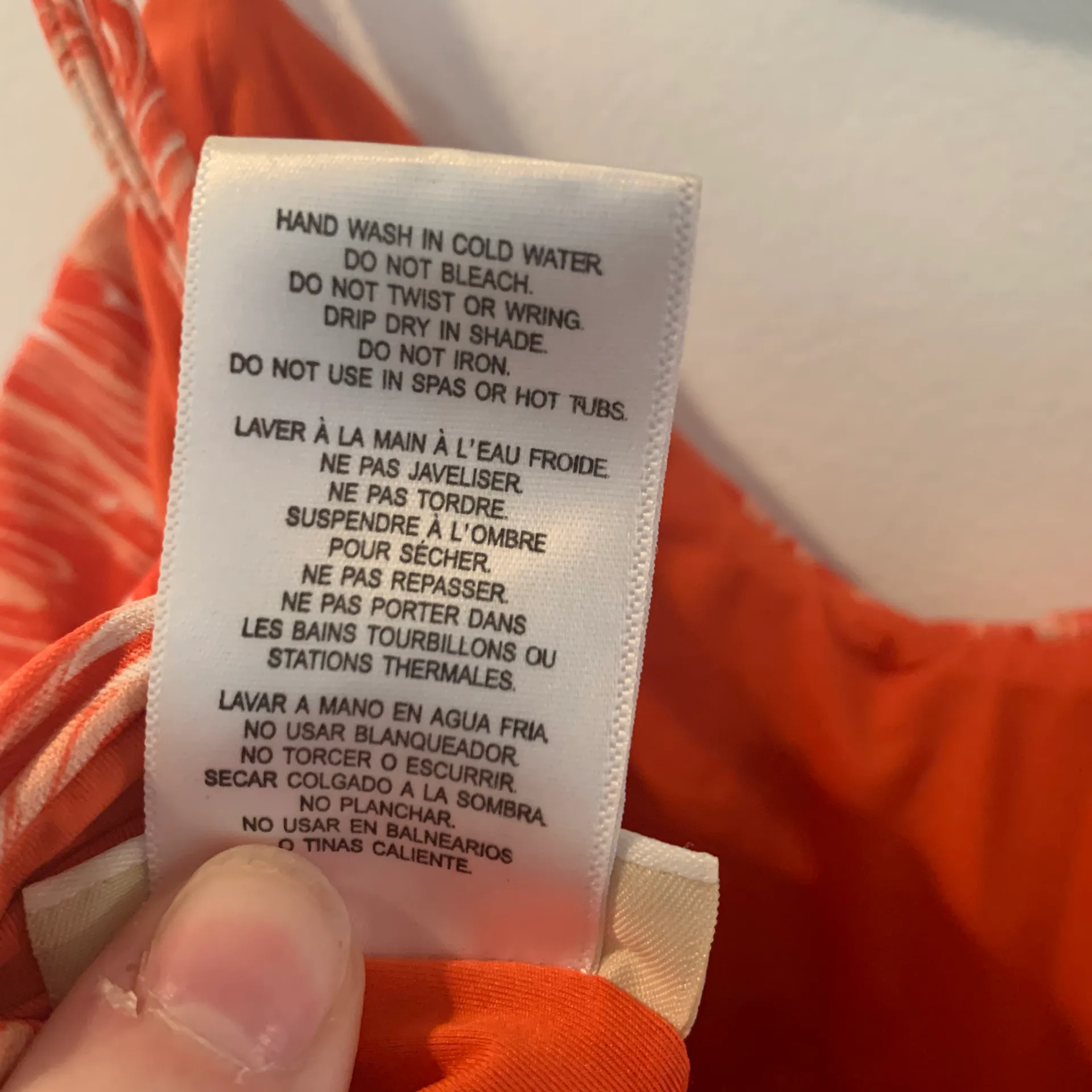 Michael Kors Orange Marble Printed One Piece - Image 9