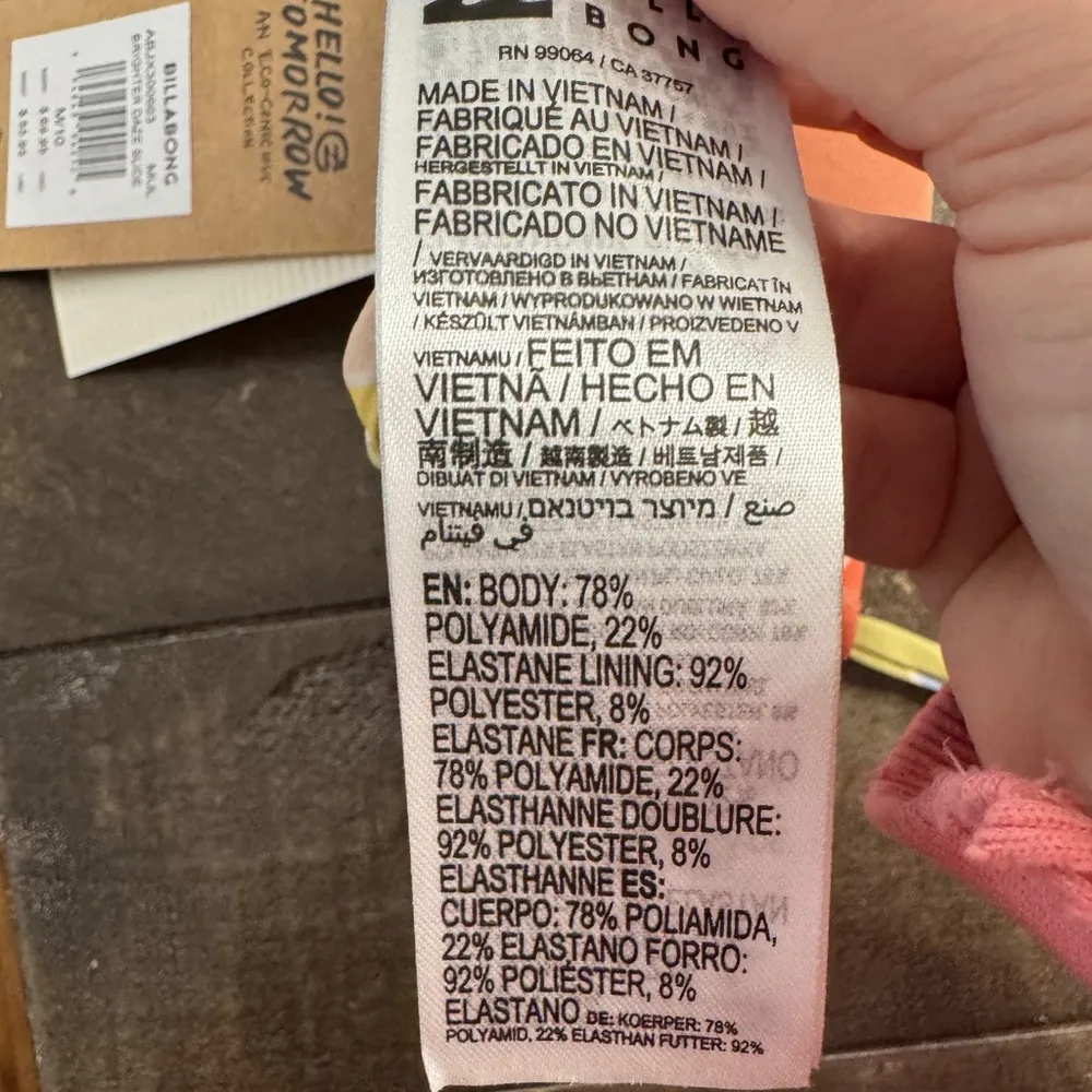 BILLABONG NWT Striped Triangle Wrap Bikini Top Size Medium Swim Summer Beach - Image 10