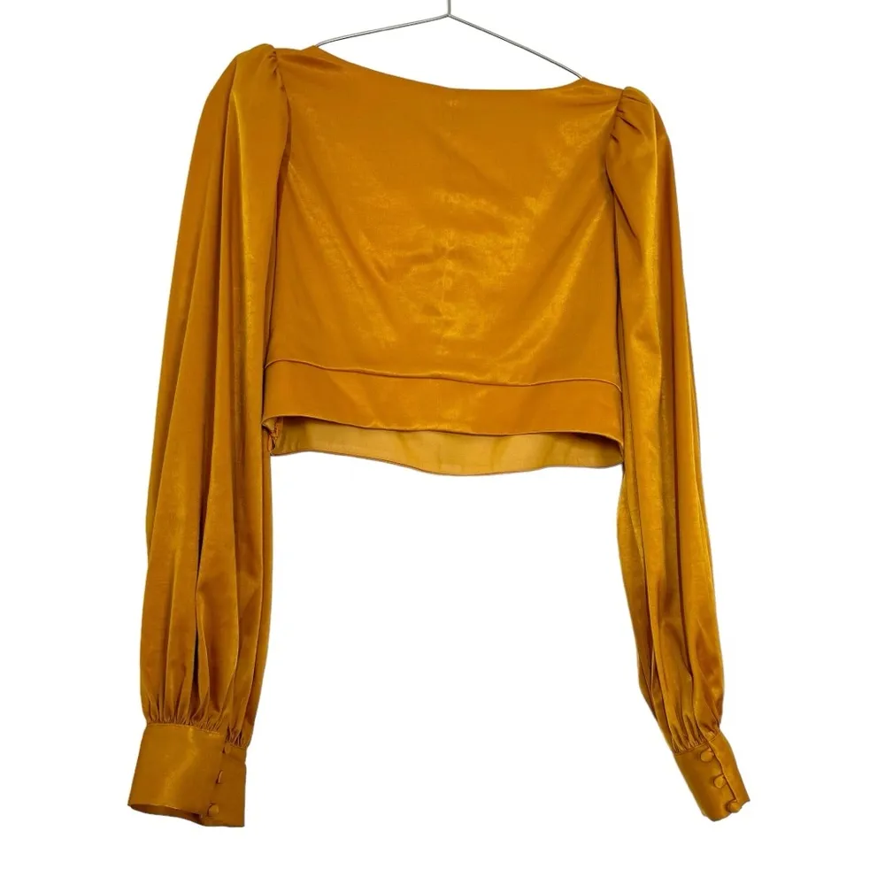 Camila Coelho Revolve Gabriella Mustard Yellow Satin Set Kaylee Skirt - Image 8