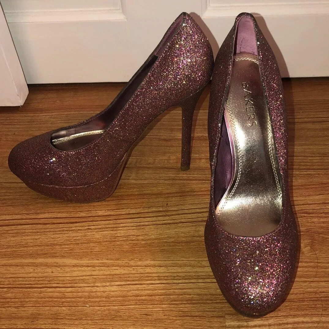Sparkley Heels Pink Size 8 - Image 3