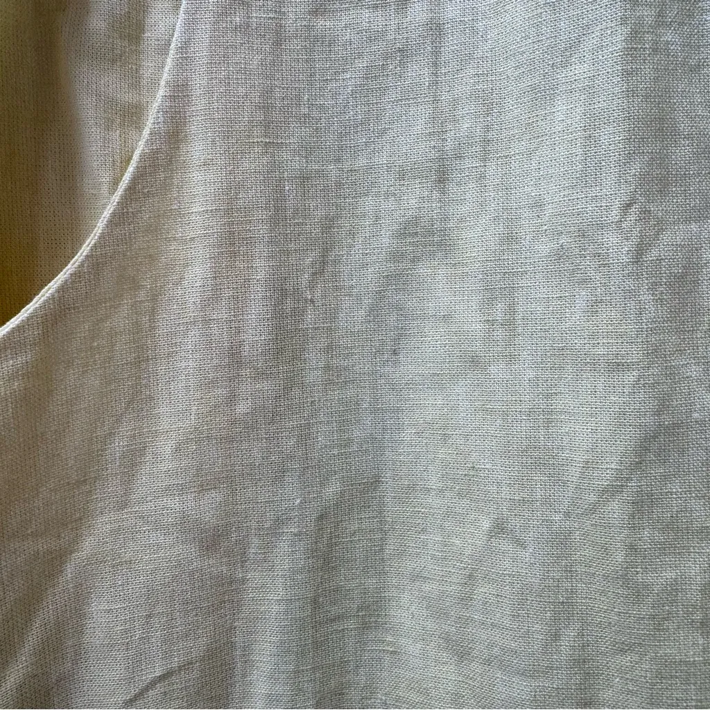 NEW Roller Rabbit Raisa Long Sleeve Shirt Dress Midi Cotton Linen Yellow XL - Image 12