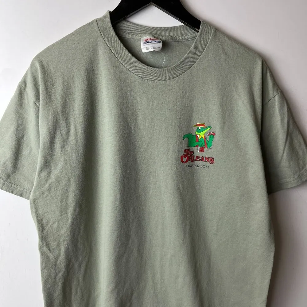 The Orleans Poker Room T Shirt Vintage Y2K Gray Medium M Graphic Tee - Image 9
