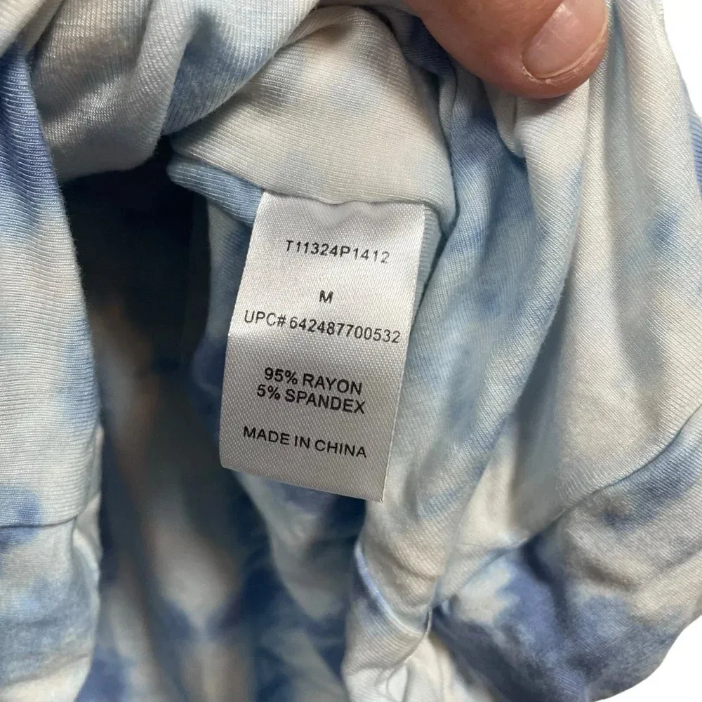 Tart Collections Tie Dye Ruched Tank Dress in Blue/White Size M Blue Size M - Image 7