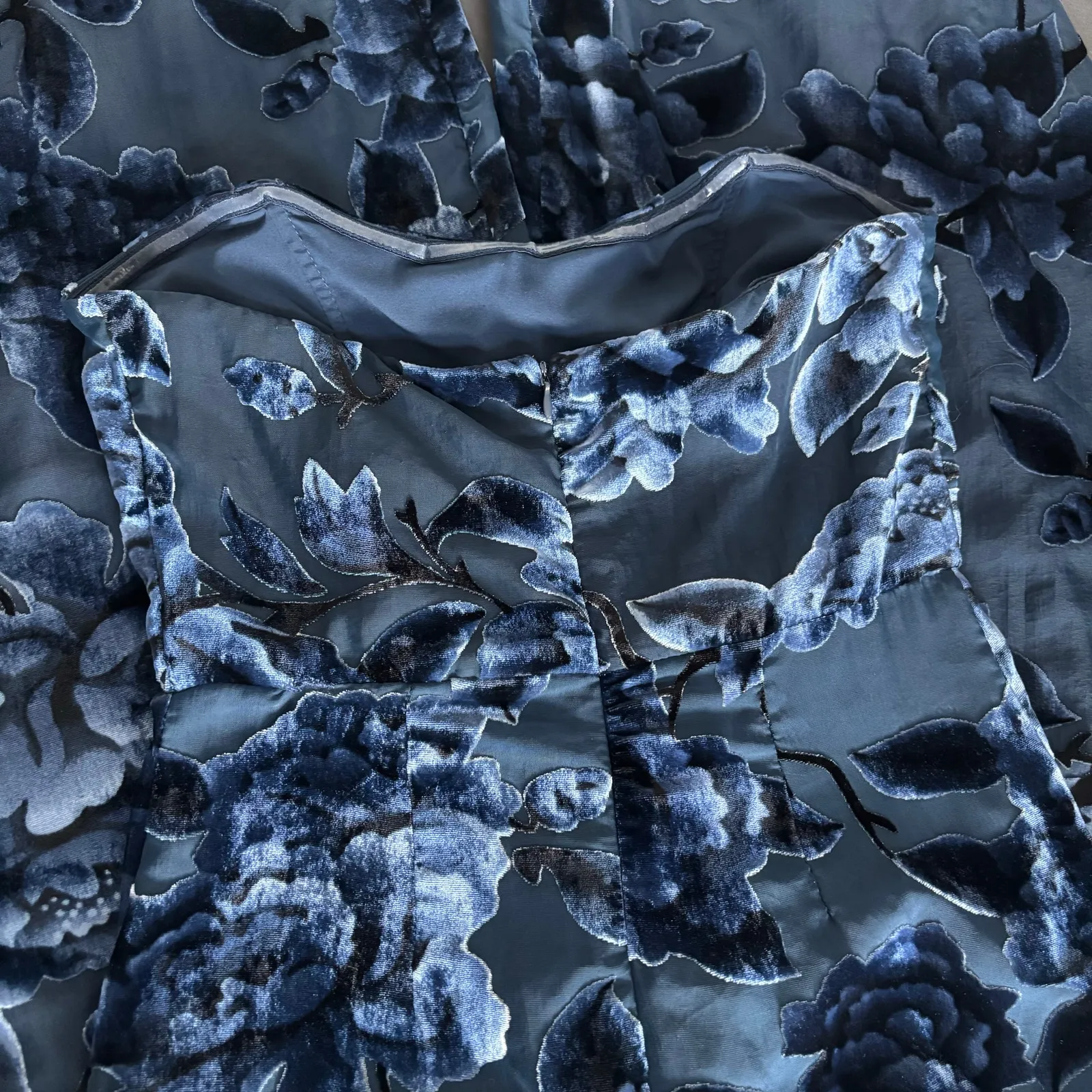 Anthropologie Hutch Sonnie Floral Velvet Strapless Jumpsuit - Image 8