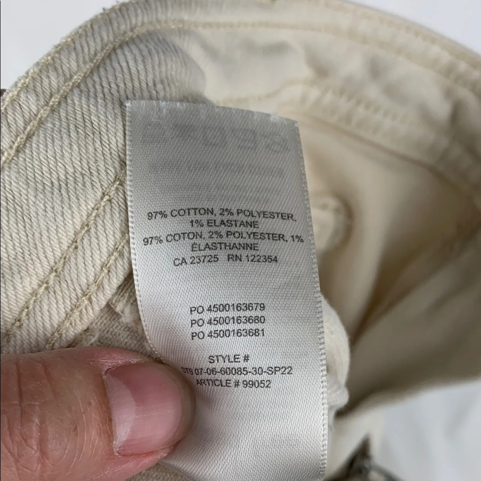 Wilfred Free size 2 xs cream modern utility high rise straight leg jeans denim a - Image 10