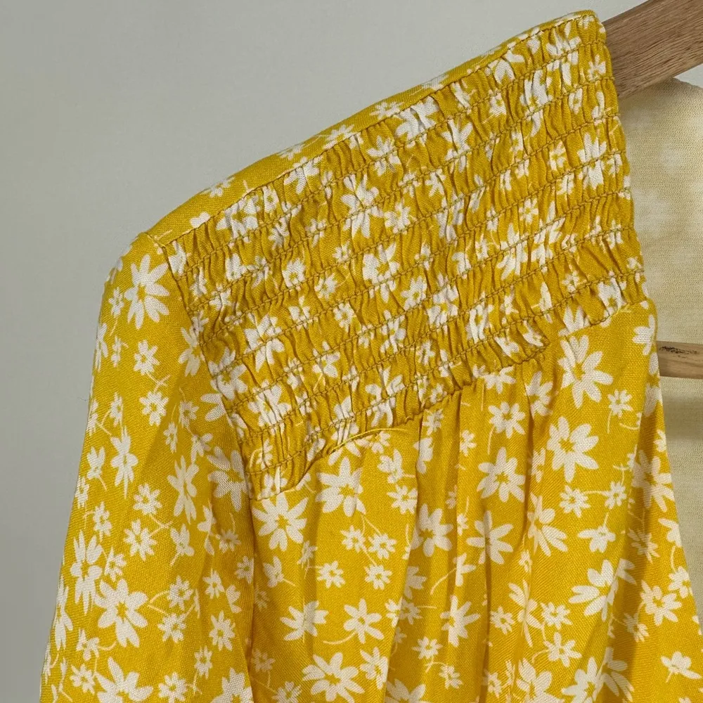 Collective Concepts Long Sleeve Button Front Floral Print Dress Yellow Floral XL - Image 5