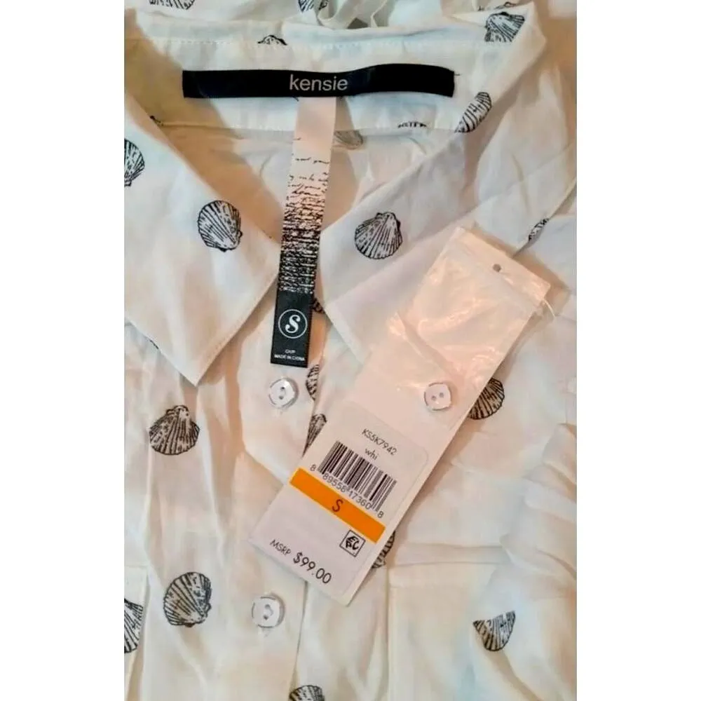 White Shirt Dress with Nautical Beach Seashell Print by Kensie from Modcloth - Image 7