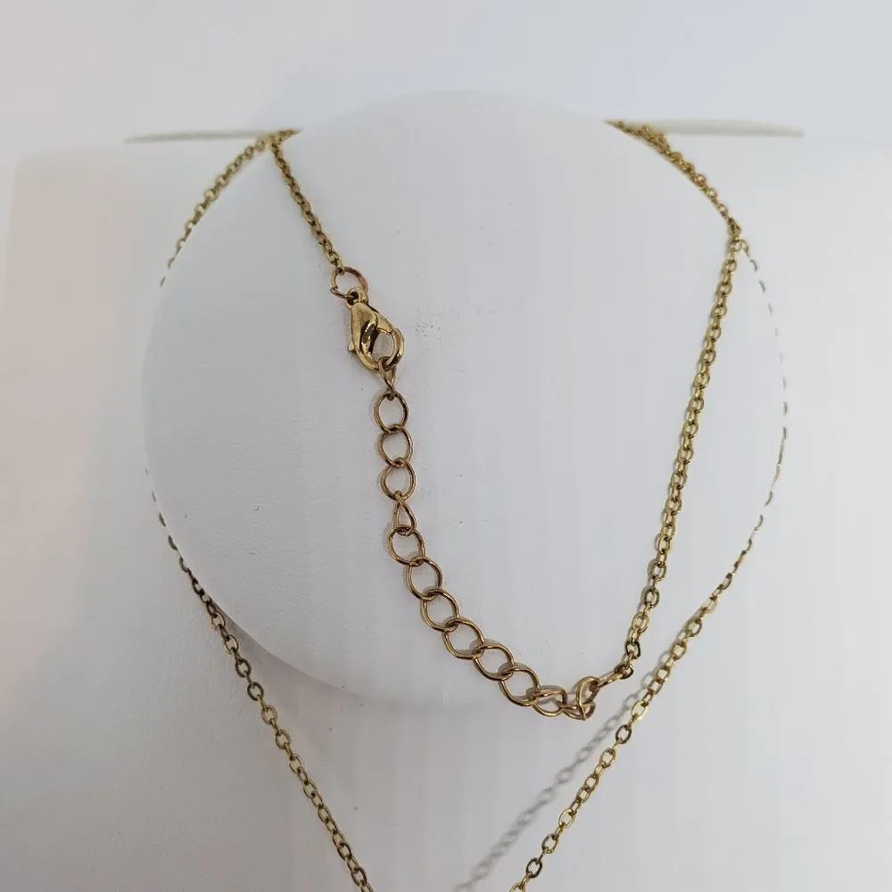 Rainbow Stone Necklace Gold - Image 4