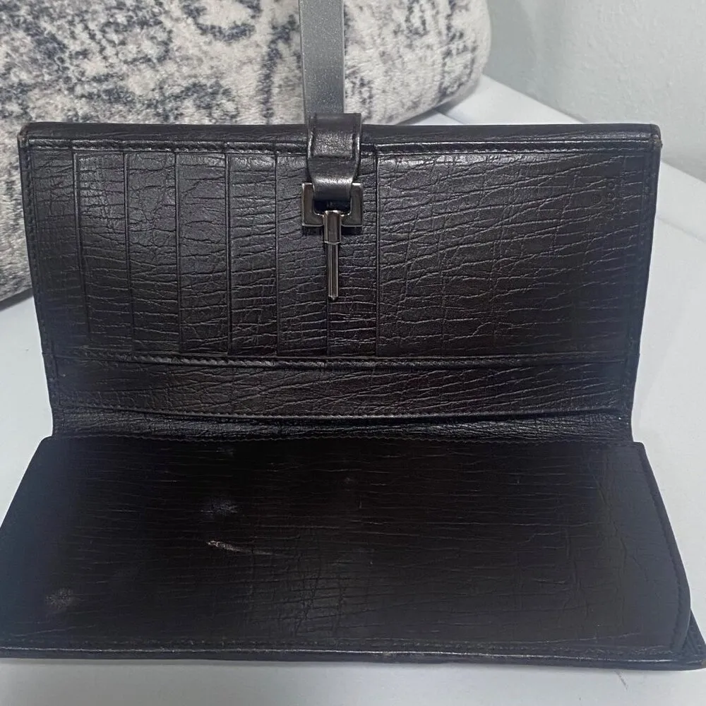 Gucci GG Monogram Sherry Line Canvas and Brown Leather Wallet - Image 7