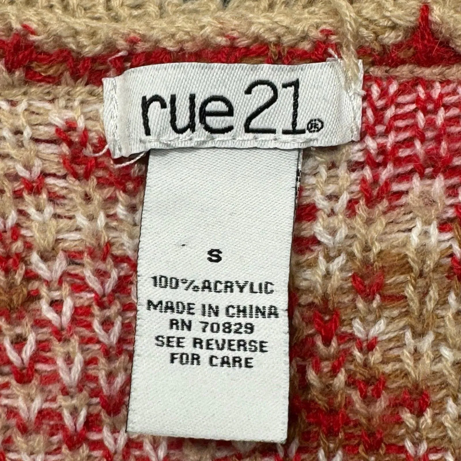 Rue 21 Women's Small Distressed Mushroom Sweater - Image 2