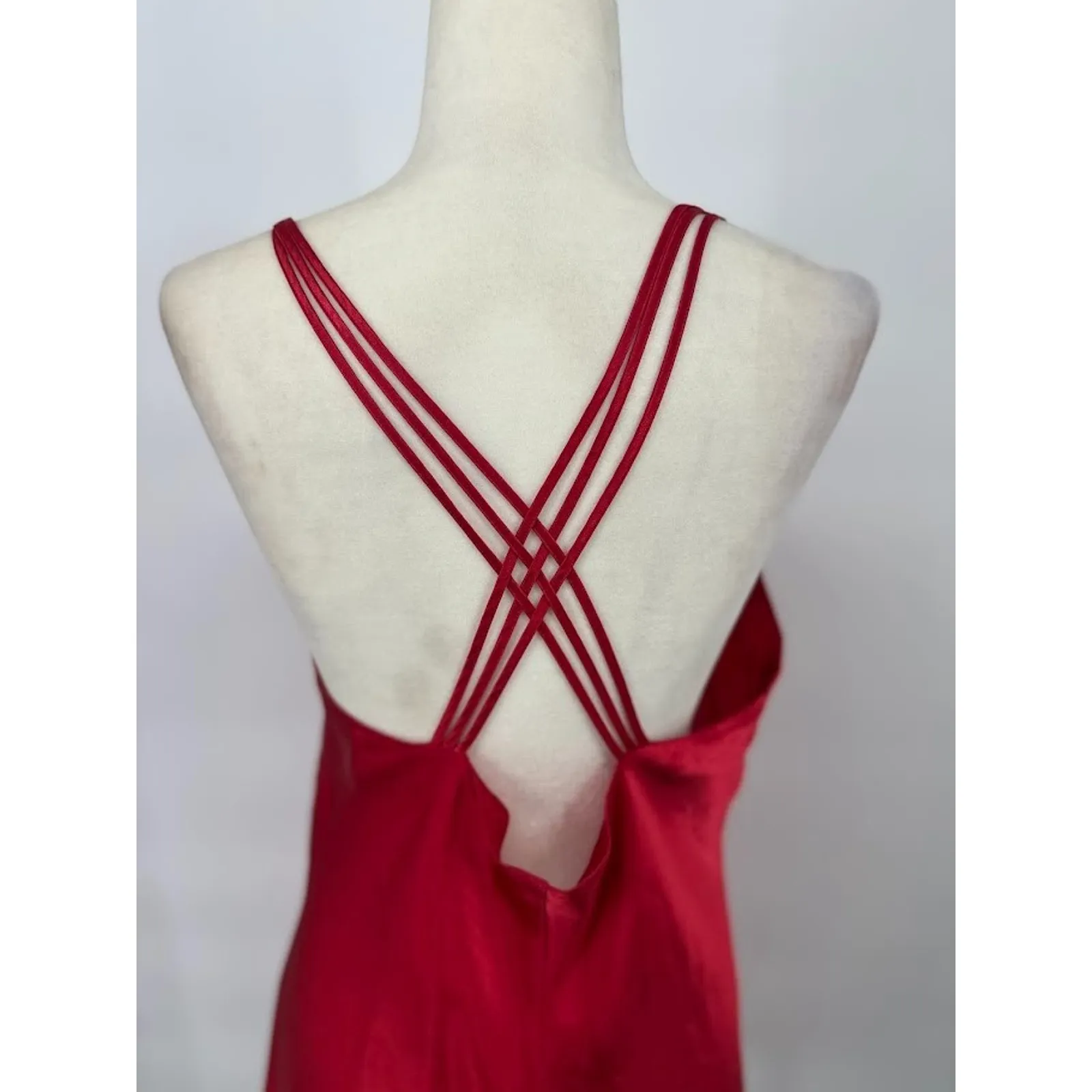 Vtg Inner Most Red Silky Nightie Lingerie Negligee Nightgown Size L Sexy Wedding Size L - Image 4