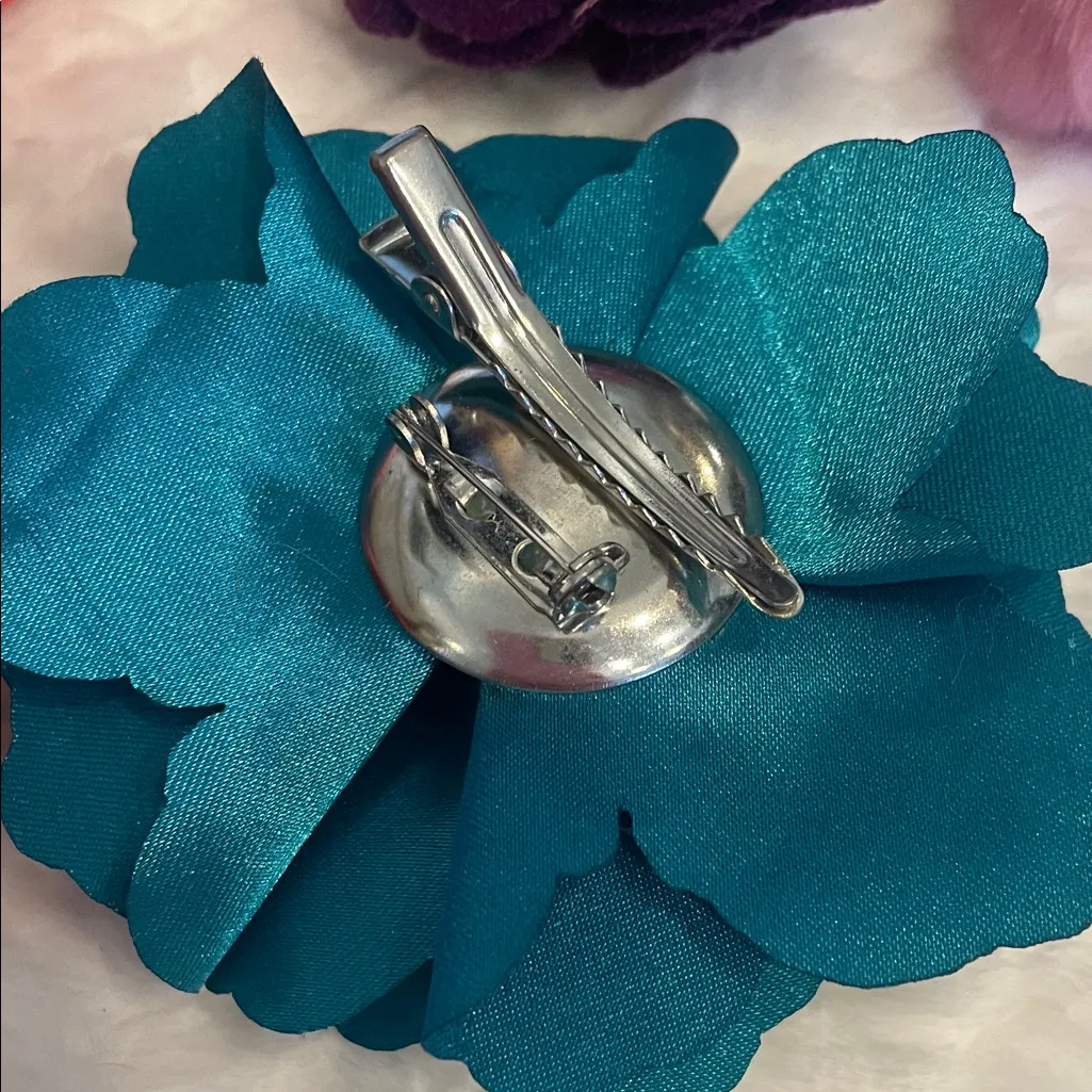 Colorful Floral Hair Accessories Set or lapel pins Red - Image 3