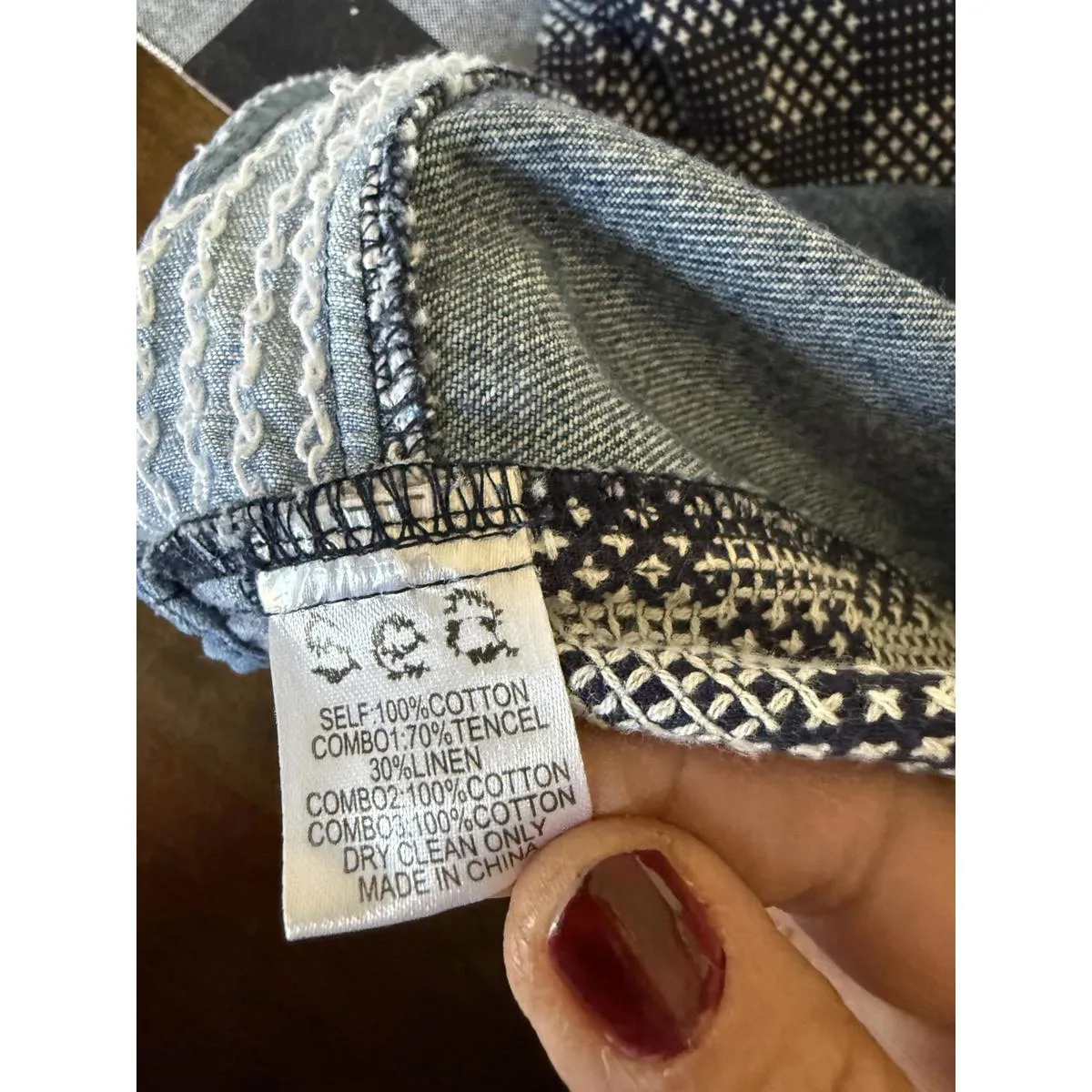 Sea New York Women's Patchwork Henley Sweater Size S Blue - Image 4