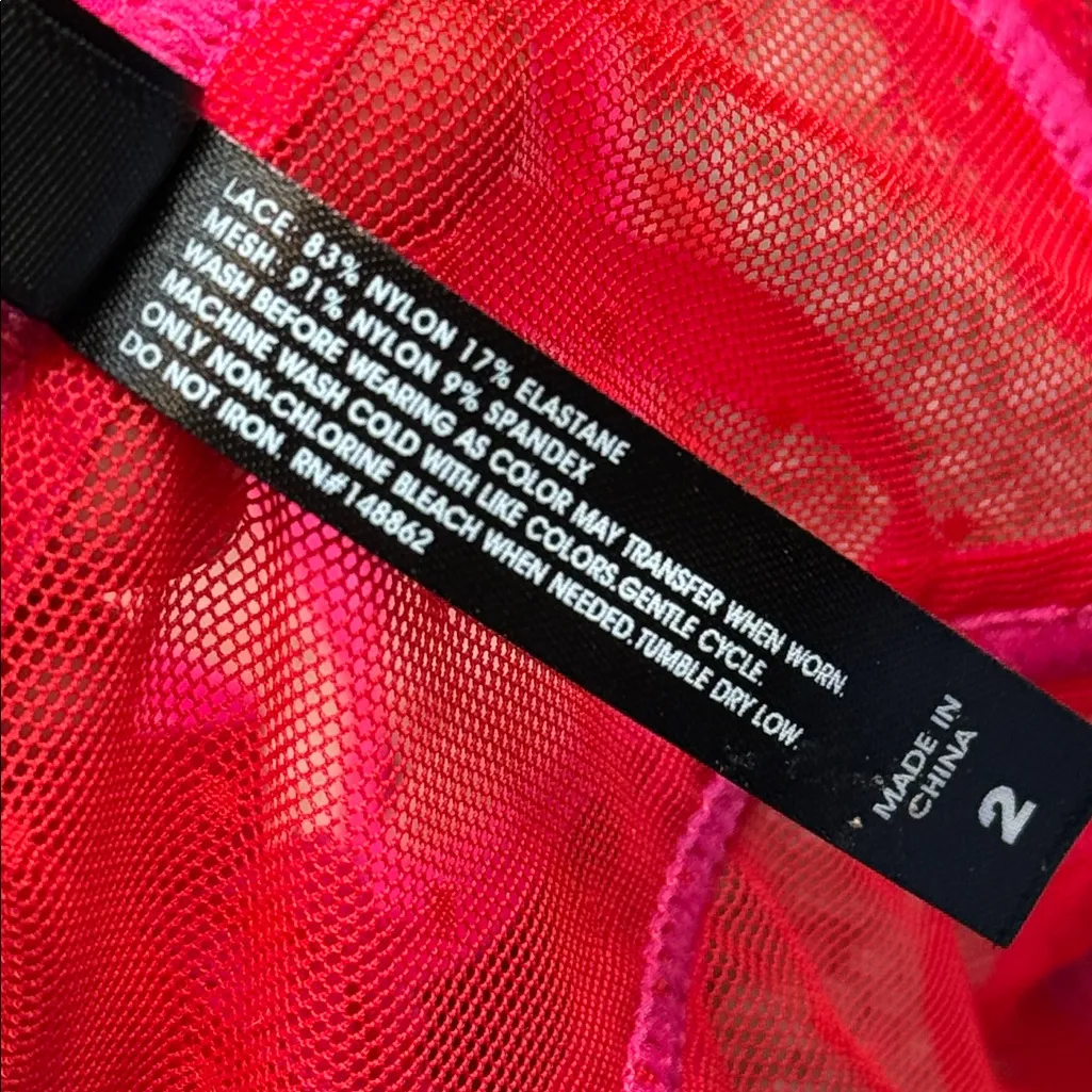 Torrid Split Cup Wire Free Bralette Red Pink 2X - Image 5