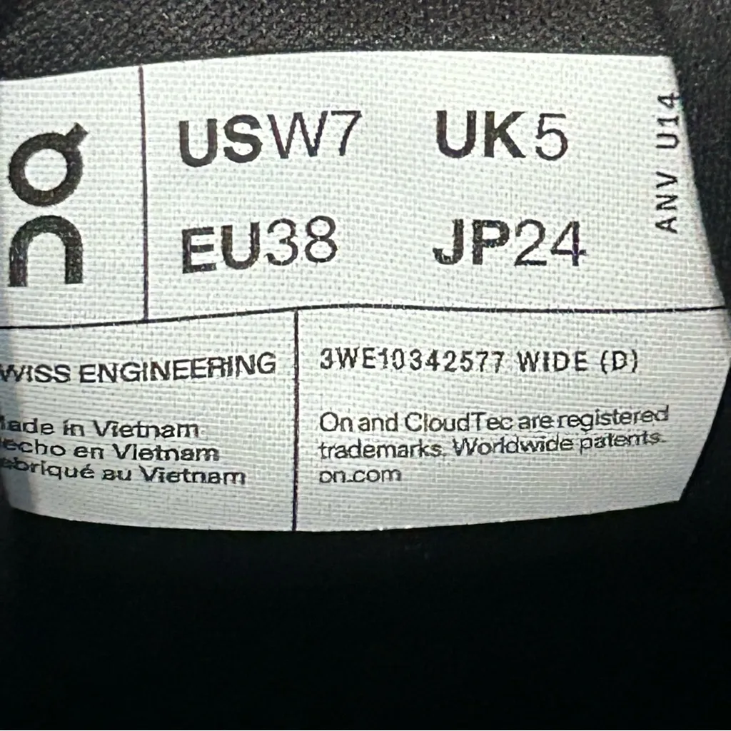 ON CLOUDRUNNER black running athletic training lace up shoes sneakers sz 7 new - Image 3